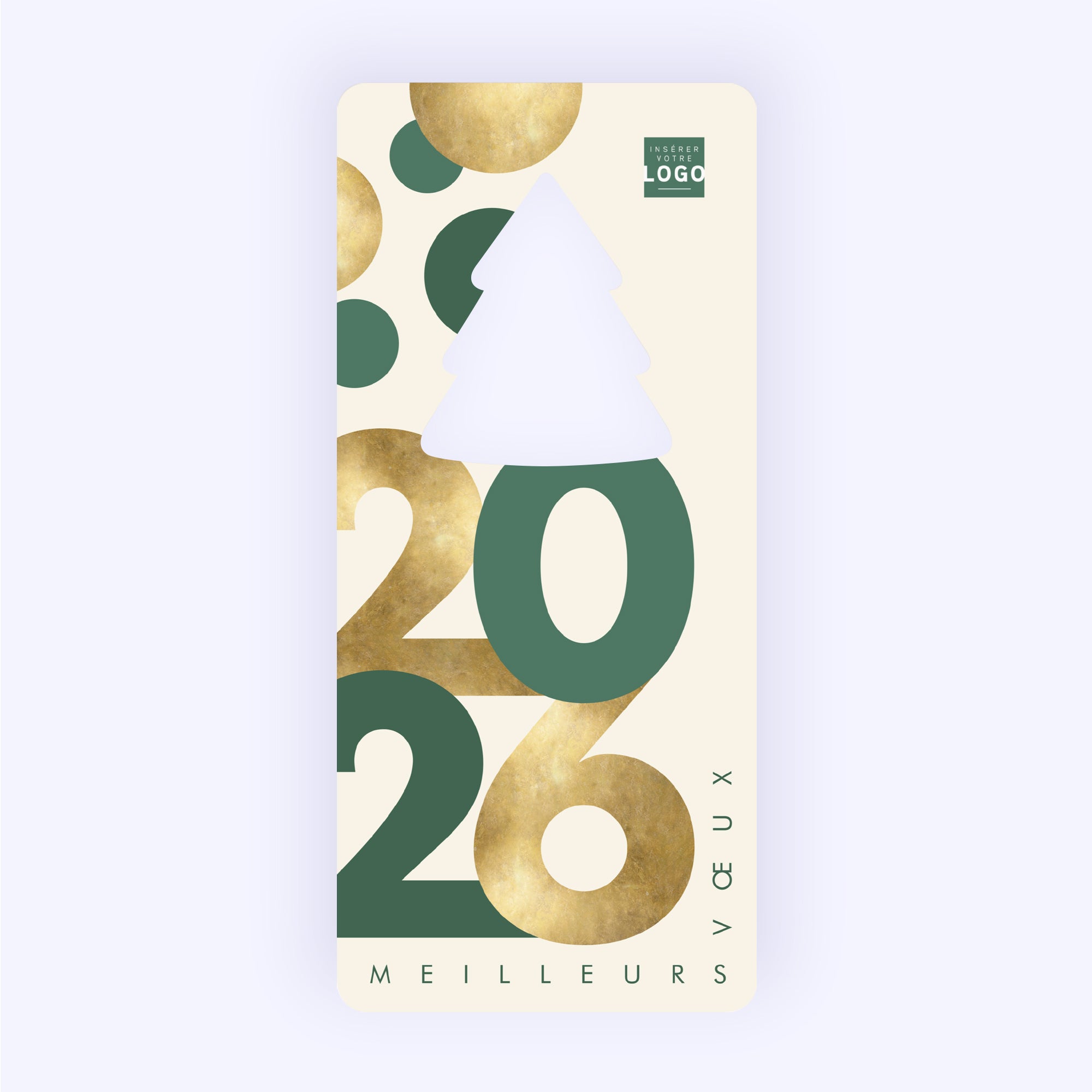 Golden numbers | Vœux professionnels • Carte de voeux • Vertical sapin photo N° 1