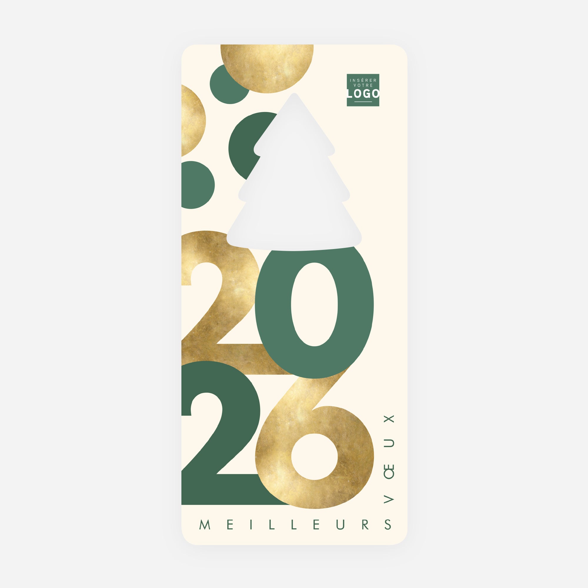 Golden numbers | Vœux professionnels • Carte de voeux • Vertical sapin photo N° 1