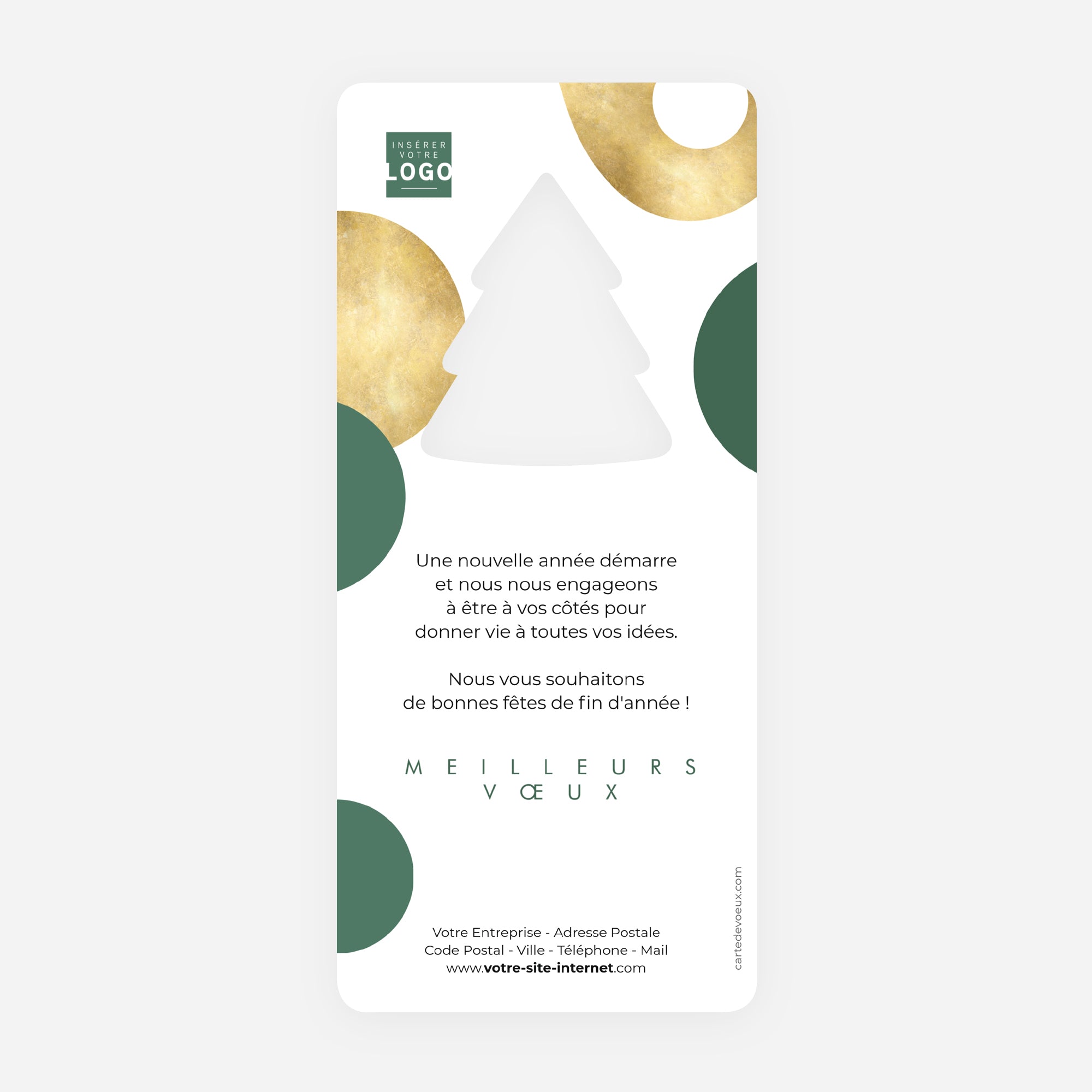 Golden numbers | Vœux professionnels • Carte de voeux • Vertical sapin photo N° 2