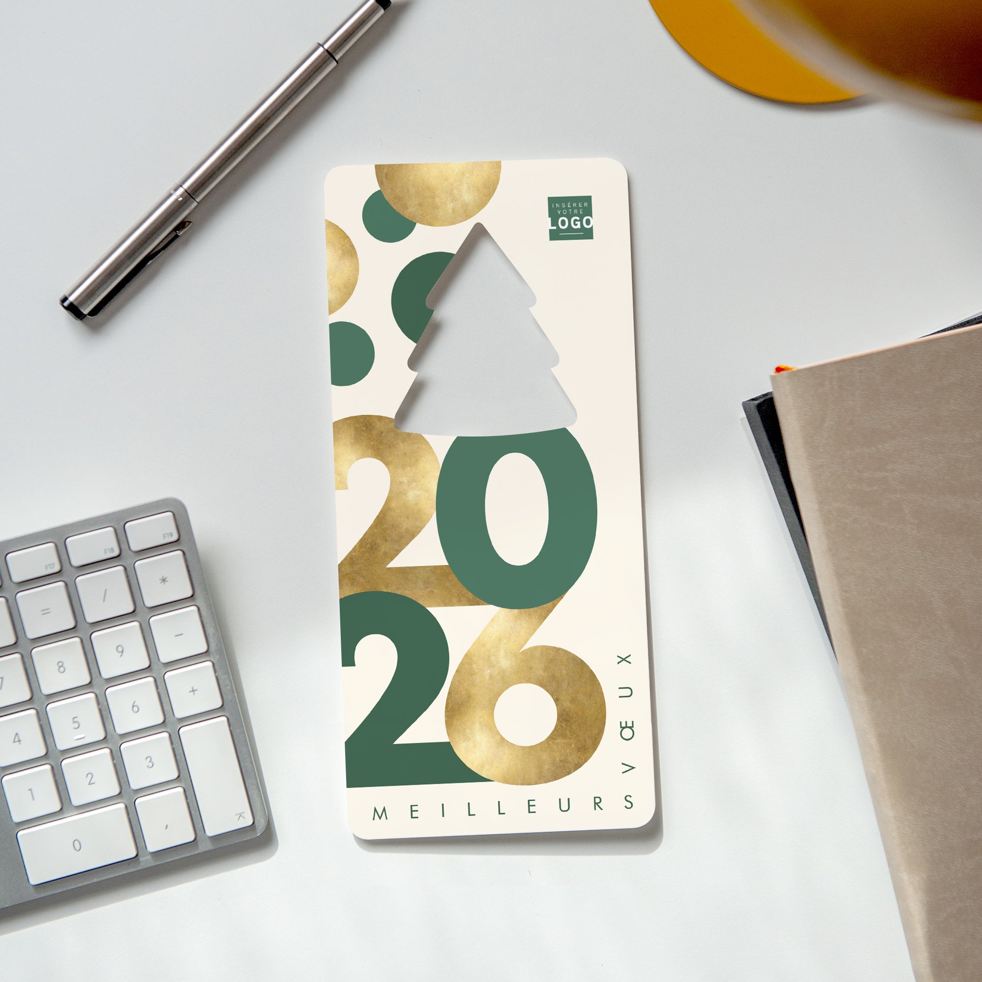 Golden numbers | Vœux professionnels • Carte de voeux • Vertical sapin photo N° 4