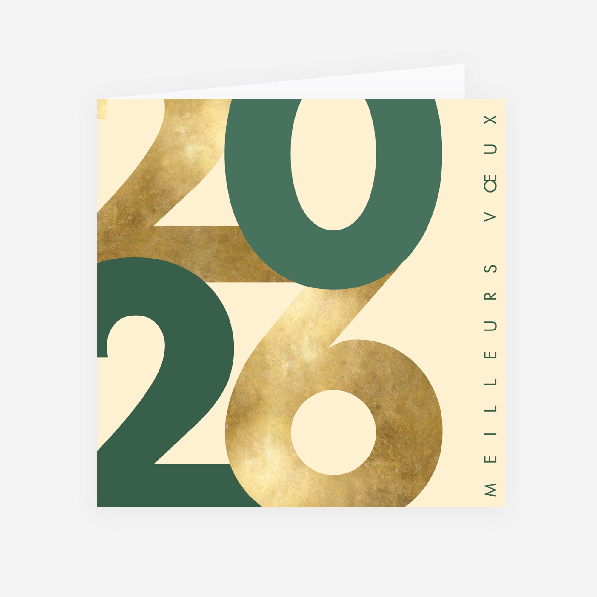 Golden numbers | Vœux professionnels • Carte de voeux • Carré double photo N° 1