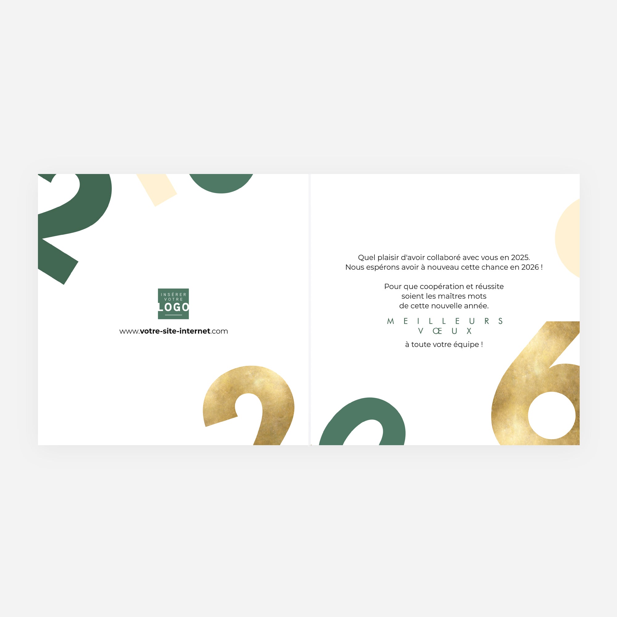 Golden numbers | Vœux professionnels • Carte de voeux • Carré double photo N° 2