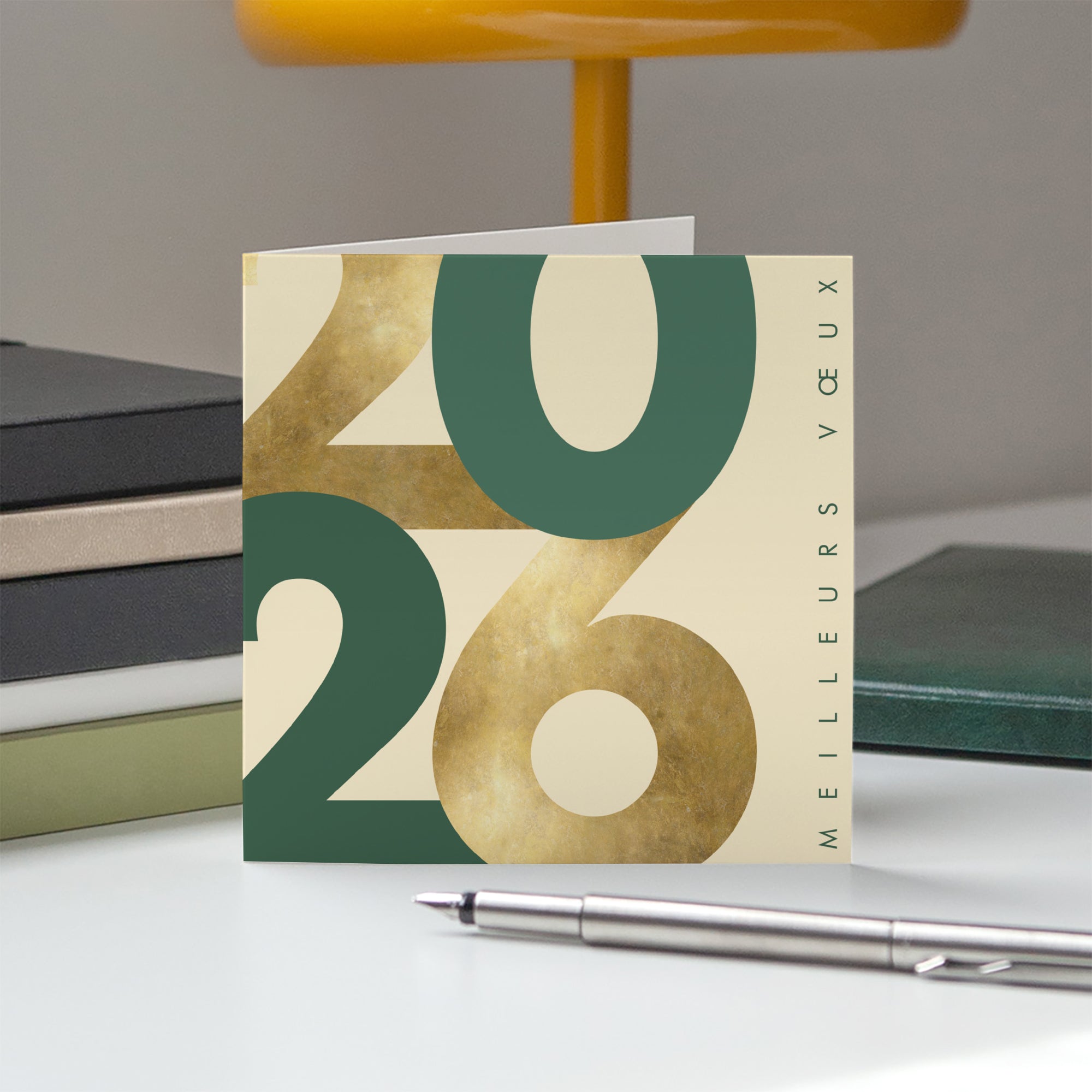 Golden numbers | Vœux professionnels • Carte de voeux • Carré double photo N° 5