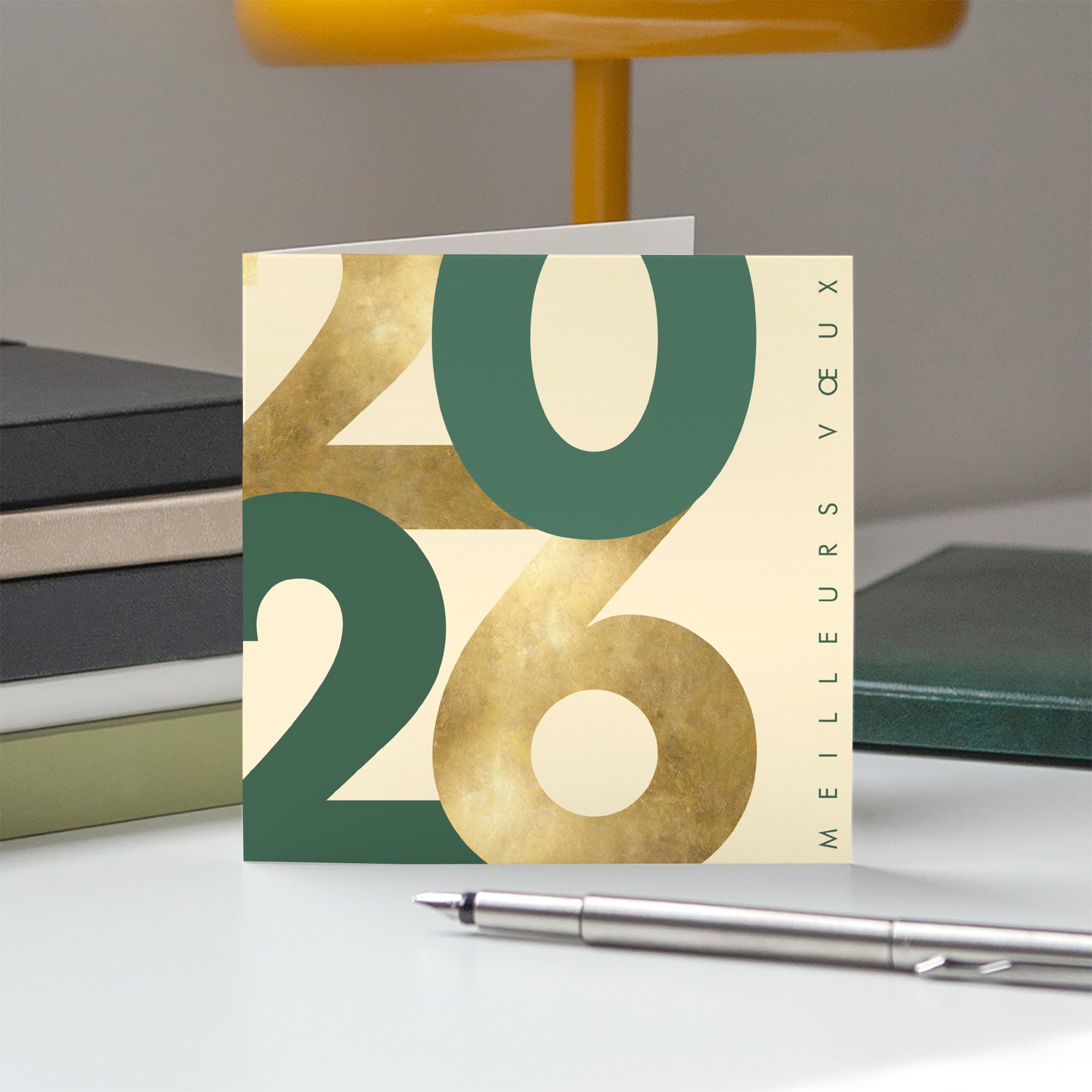 Golden numbers | Vœux professionnels • Carte de voeux • Carré double photo N° 5