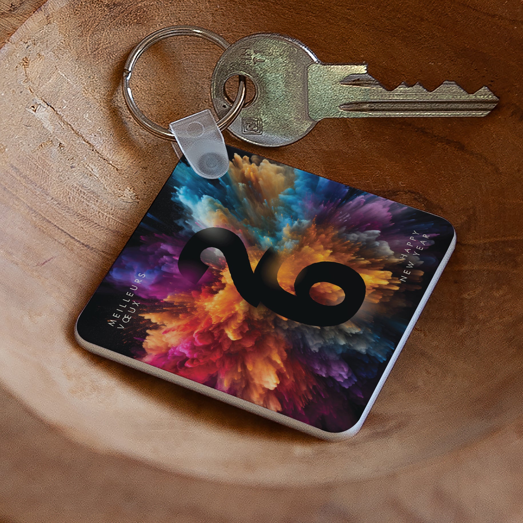Explosion Chromatique | Cadeau entreprise • Porte-clés • Carré photo N° 1