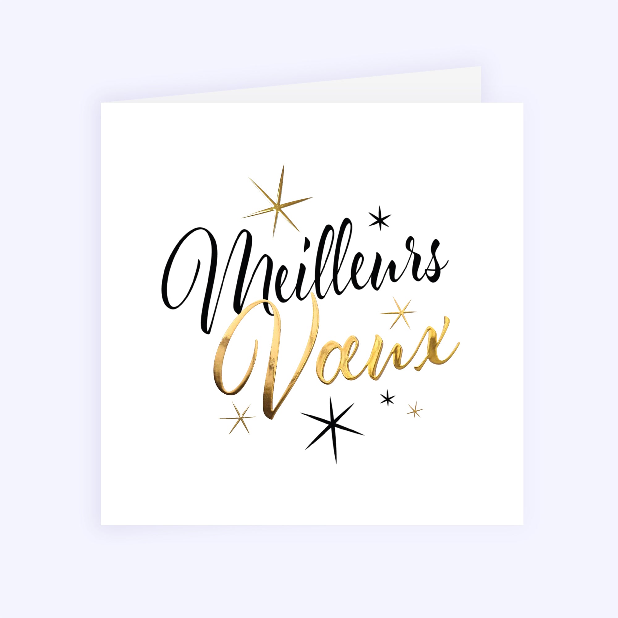 Vœux intemporels | Vœux professionnels • Carte de voeux dorure • Carré double photo N° 1