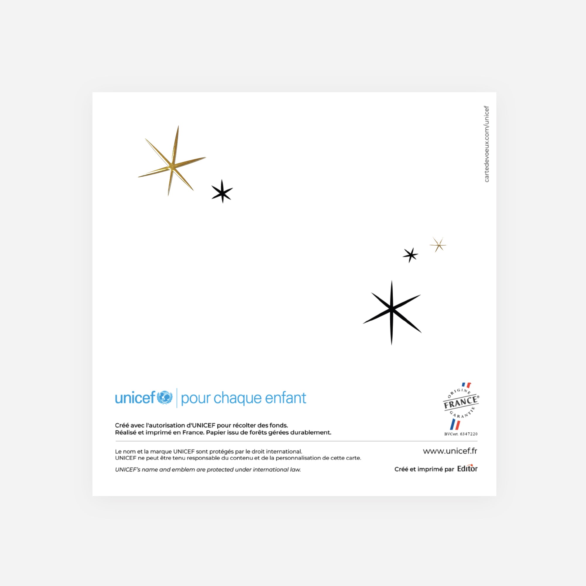 Vœux intemporels | Vœux professionnels • Carte de voeux dorure • Carré double photo N° 3