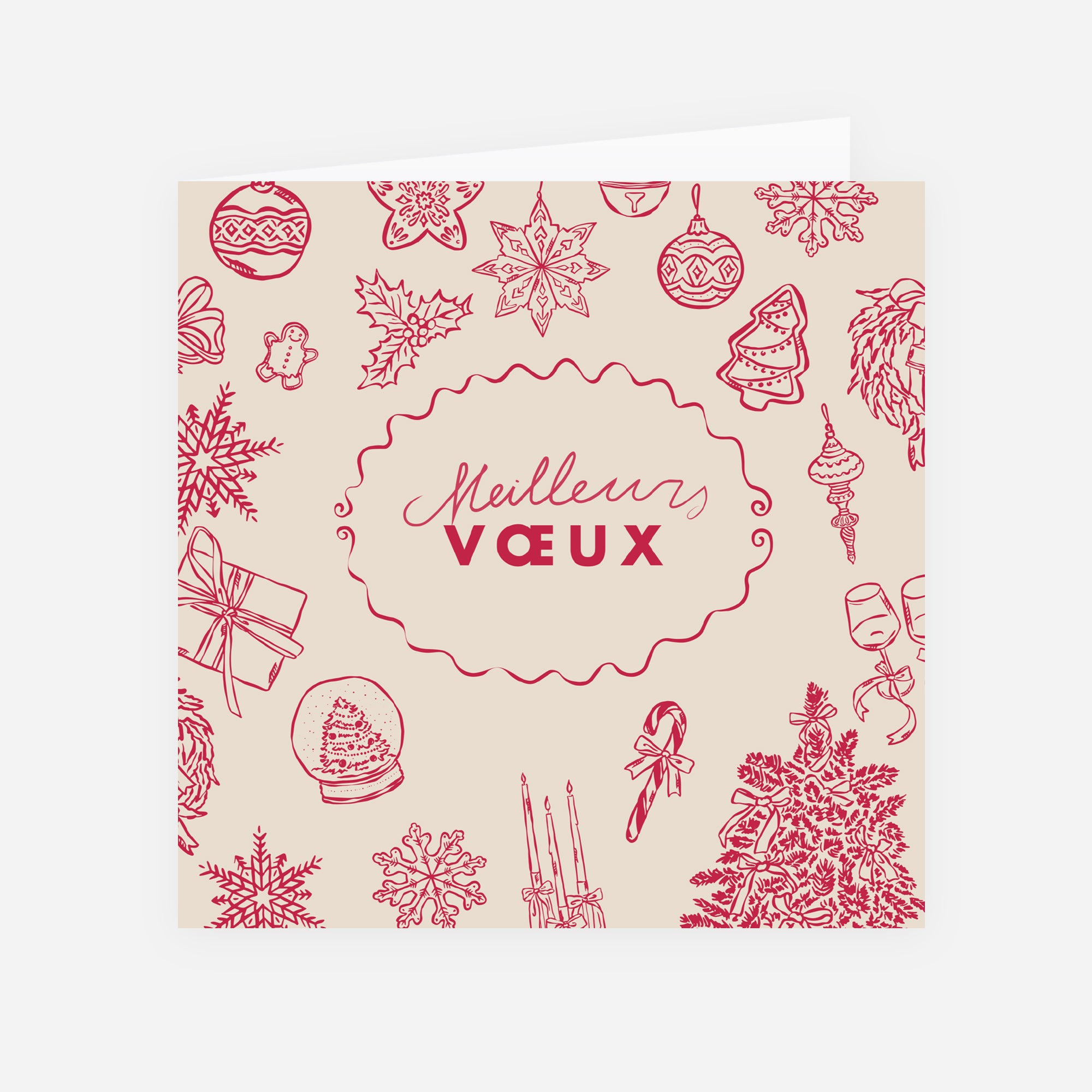 La magie de Noël | Vœux professionnels • Carte de voeux • Carré double photo N° 1