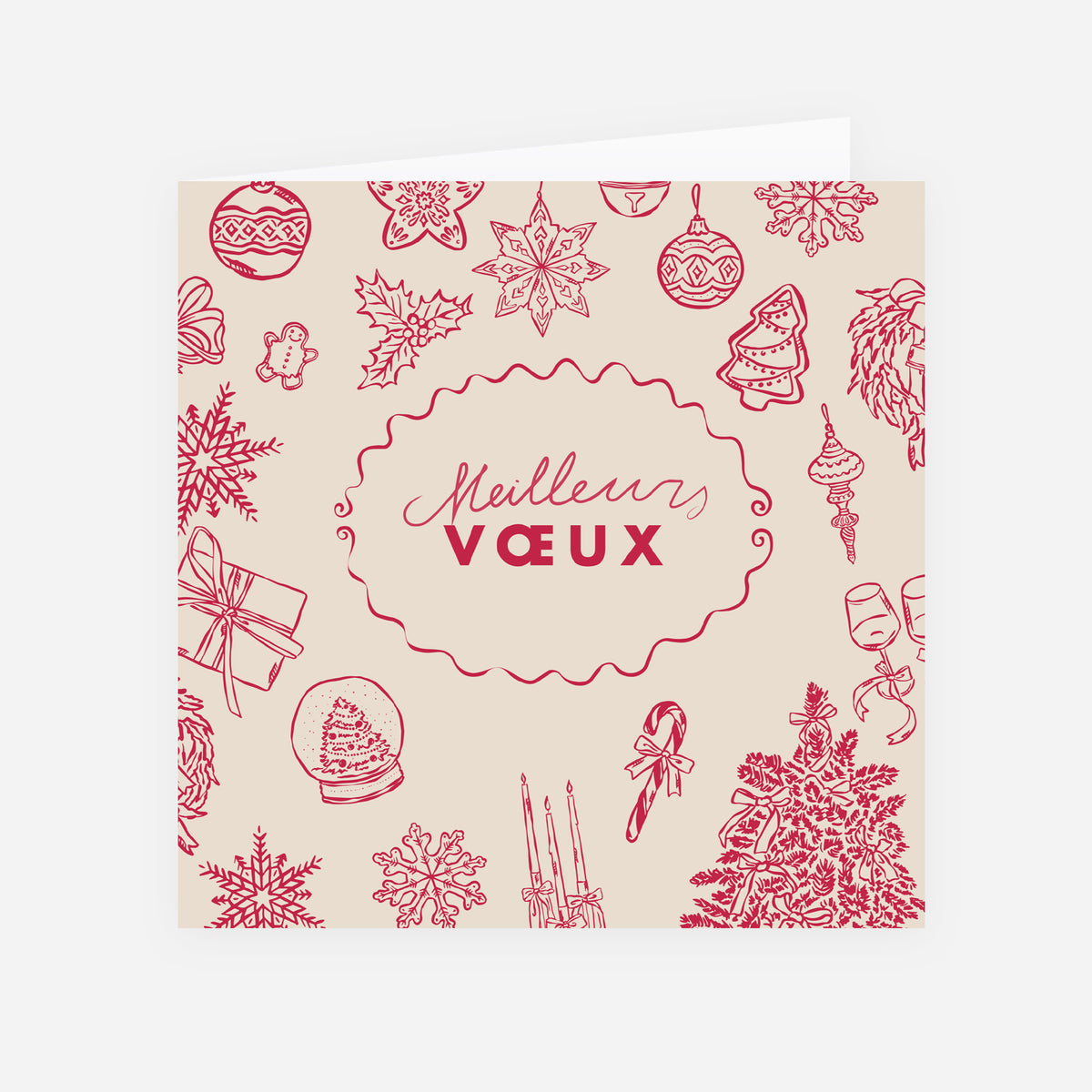 La magie de Noël | Vœux professionnels • Carte de voeux • Carré double photo N° 1