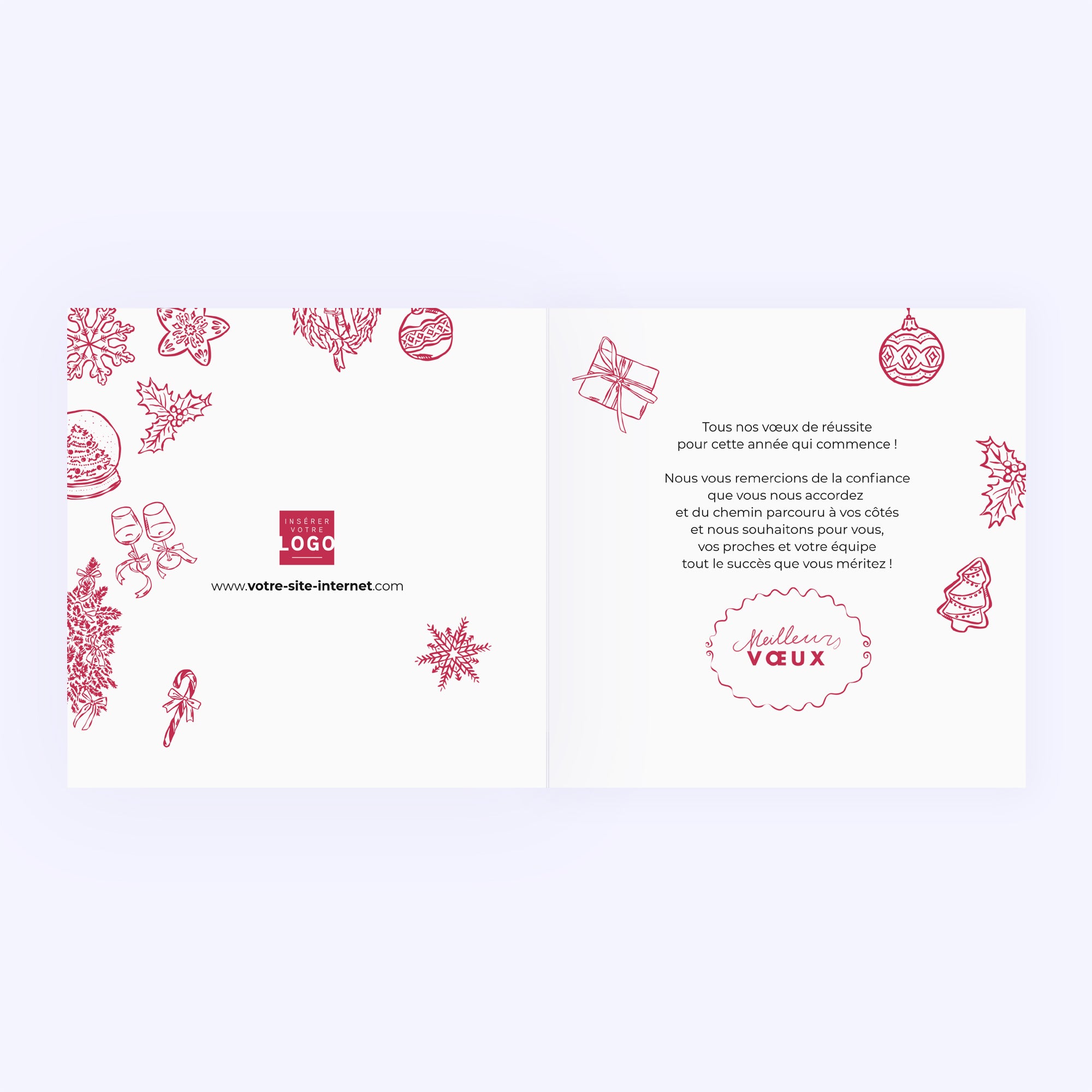 La magie de Noël | Vœux professionnels • Carte de voeux • Carré double photo N° 2