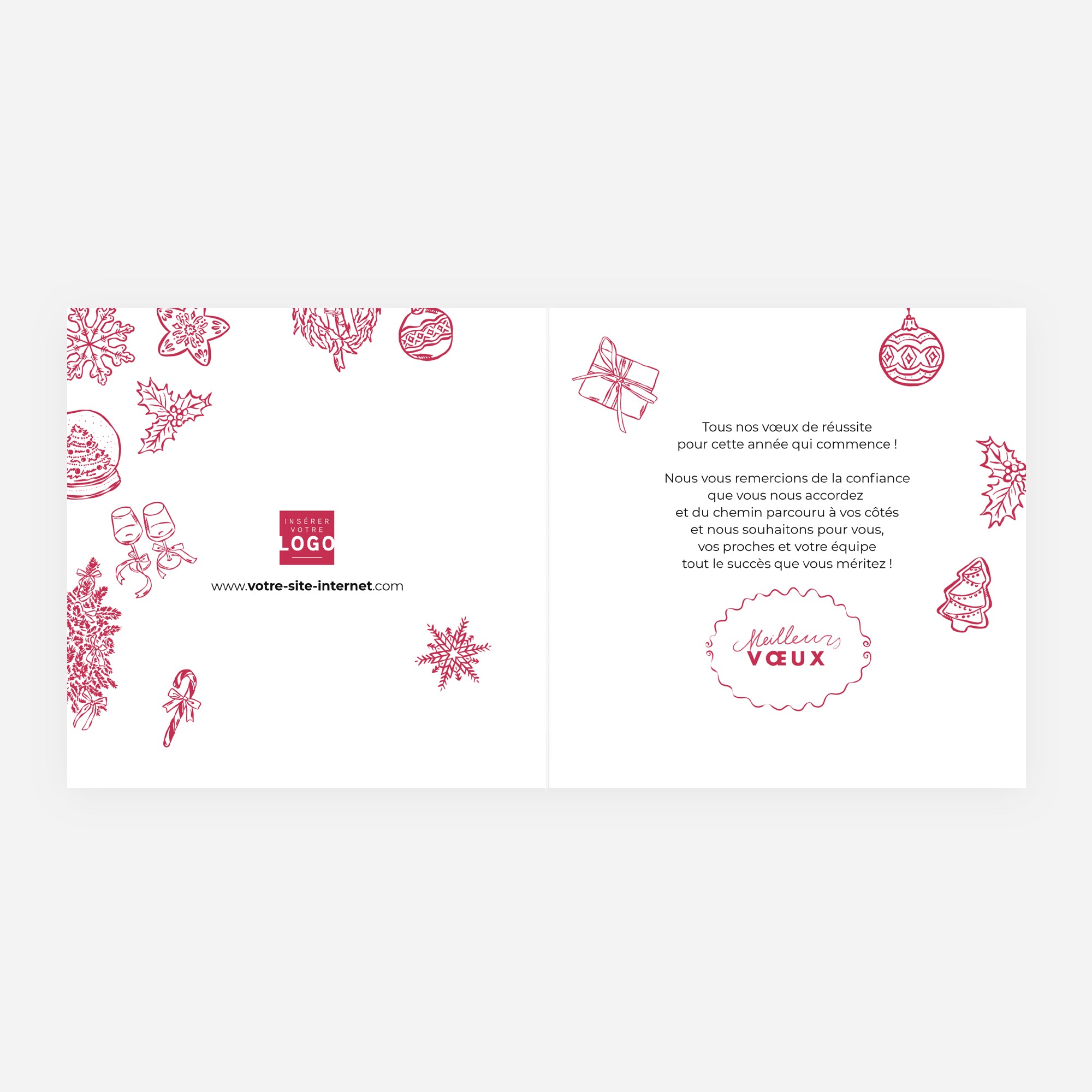 La magie de Noël | Vœux professionnels • Carte de voeux • Carré double photo N° 2