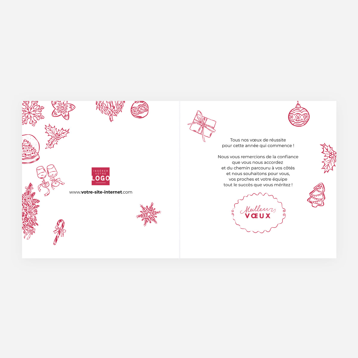 La magie de Noël | Vœux professionnels • Carte de voeux • Carré double photo N° 2