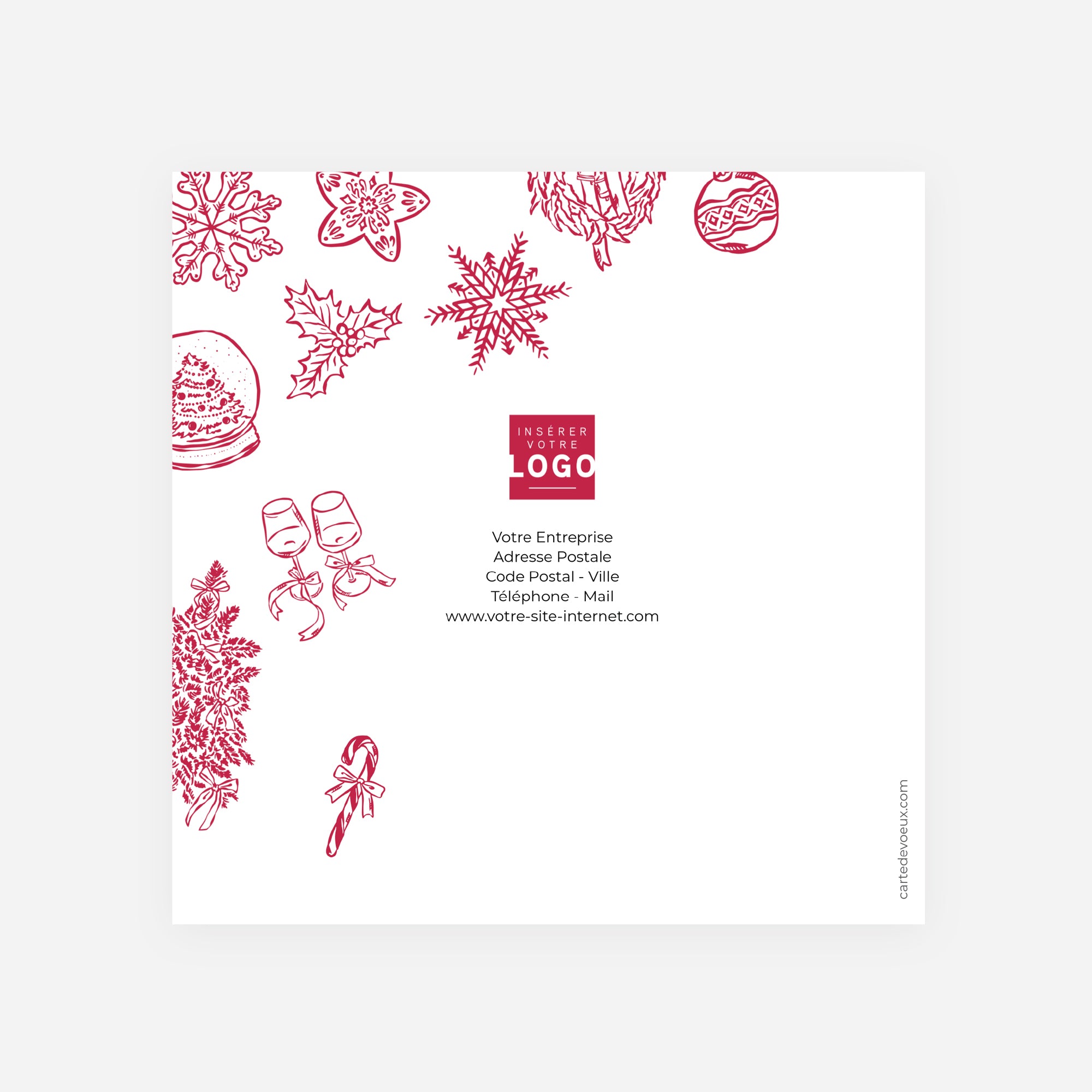 La magie de Noël | Vœux professionnels • Carte de voeux • Carré double photo N° 3