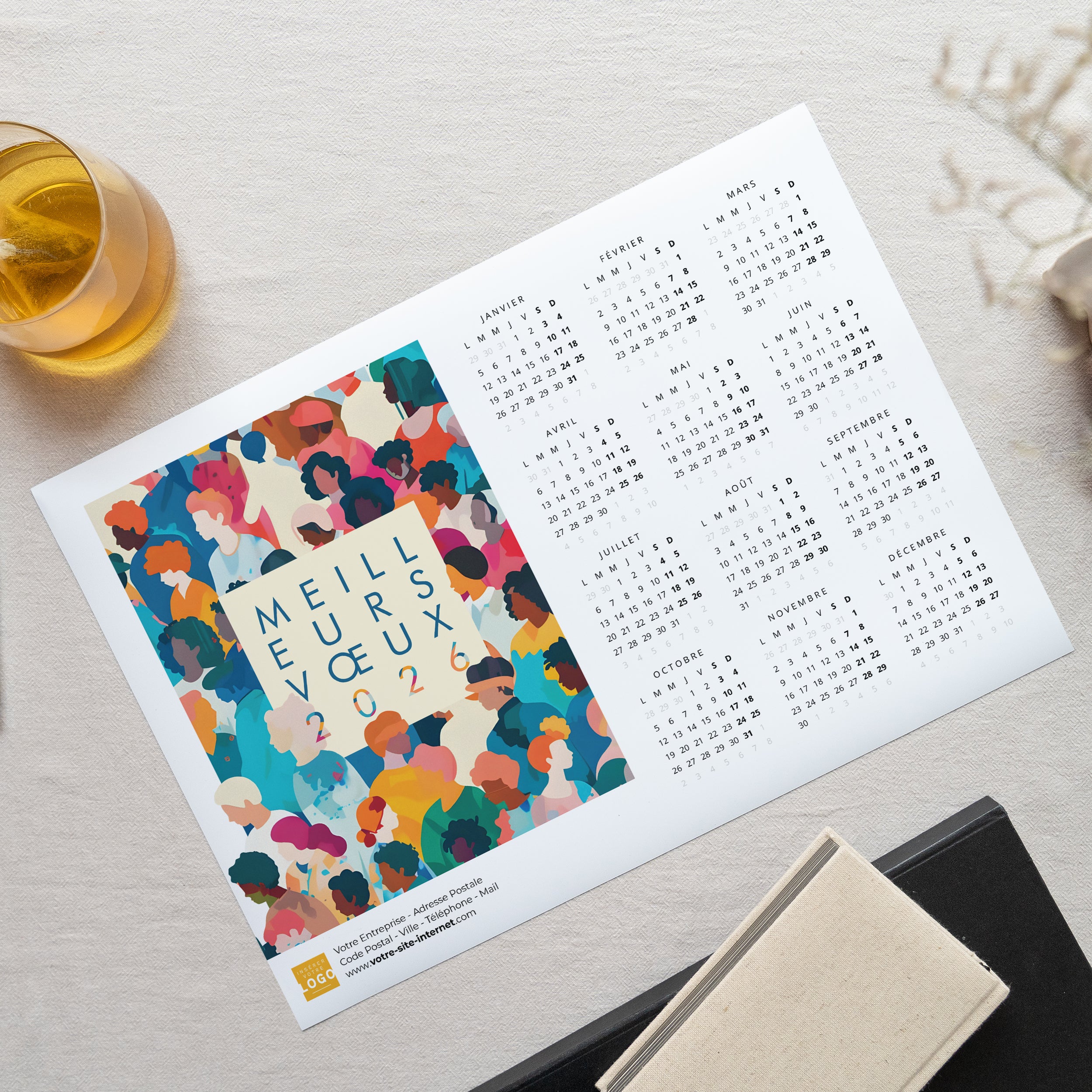 Différents, tous ensemble | Vœux professionnels • Calendrier professionnel • A3 photo N° 1