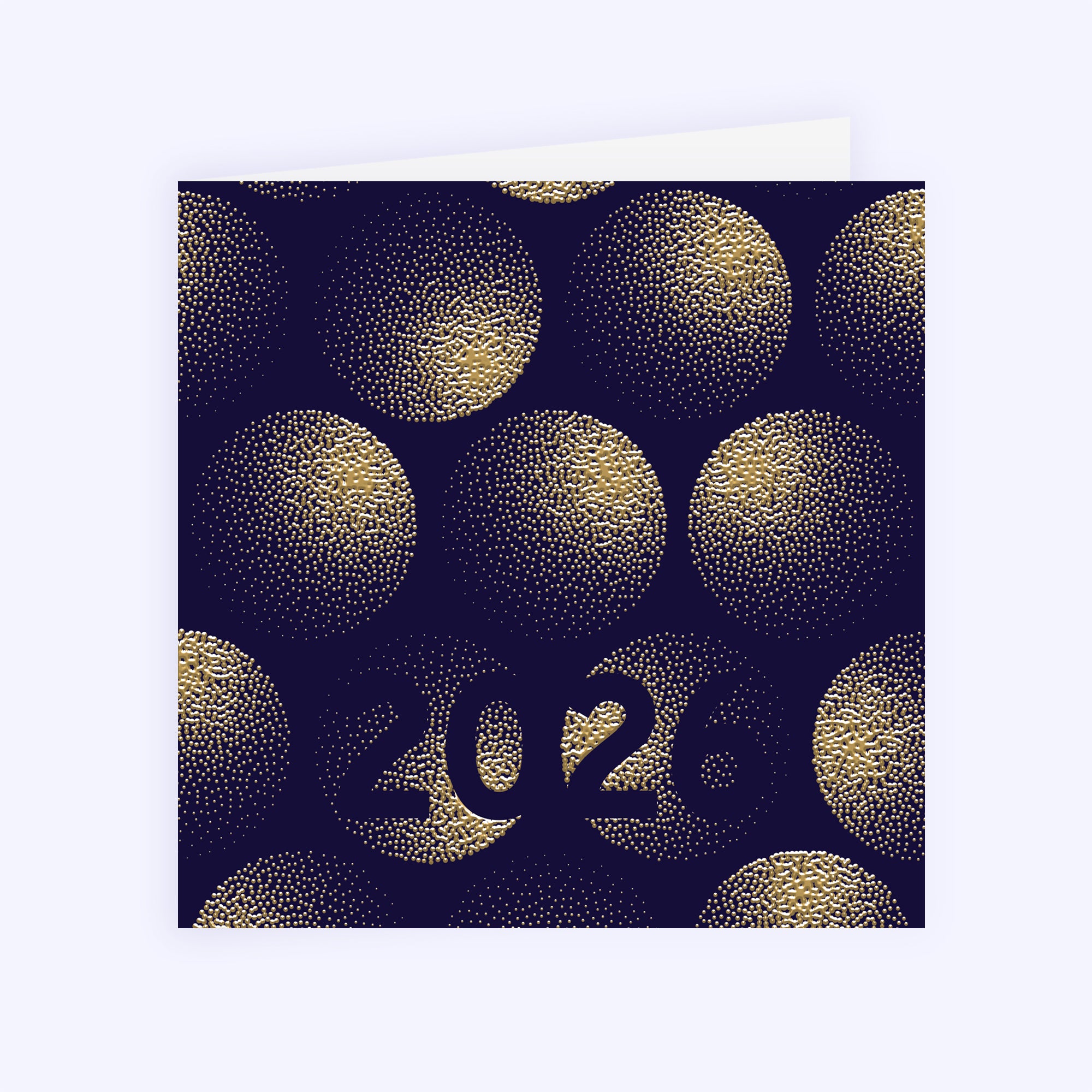 Cercles d’or étincelants | Vœux professionnels • Carte de voeux dorure • Carré double photo N° 1