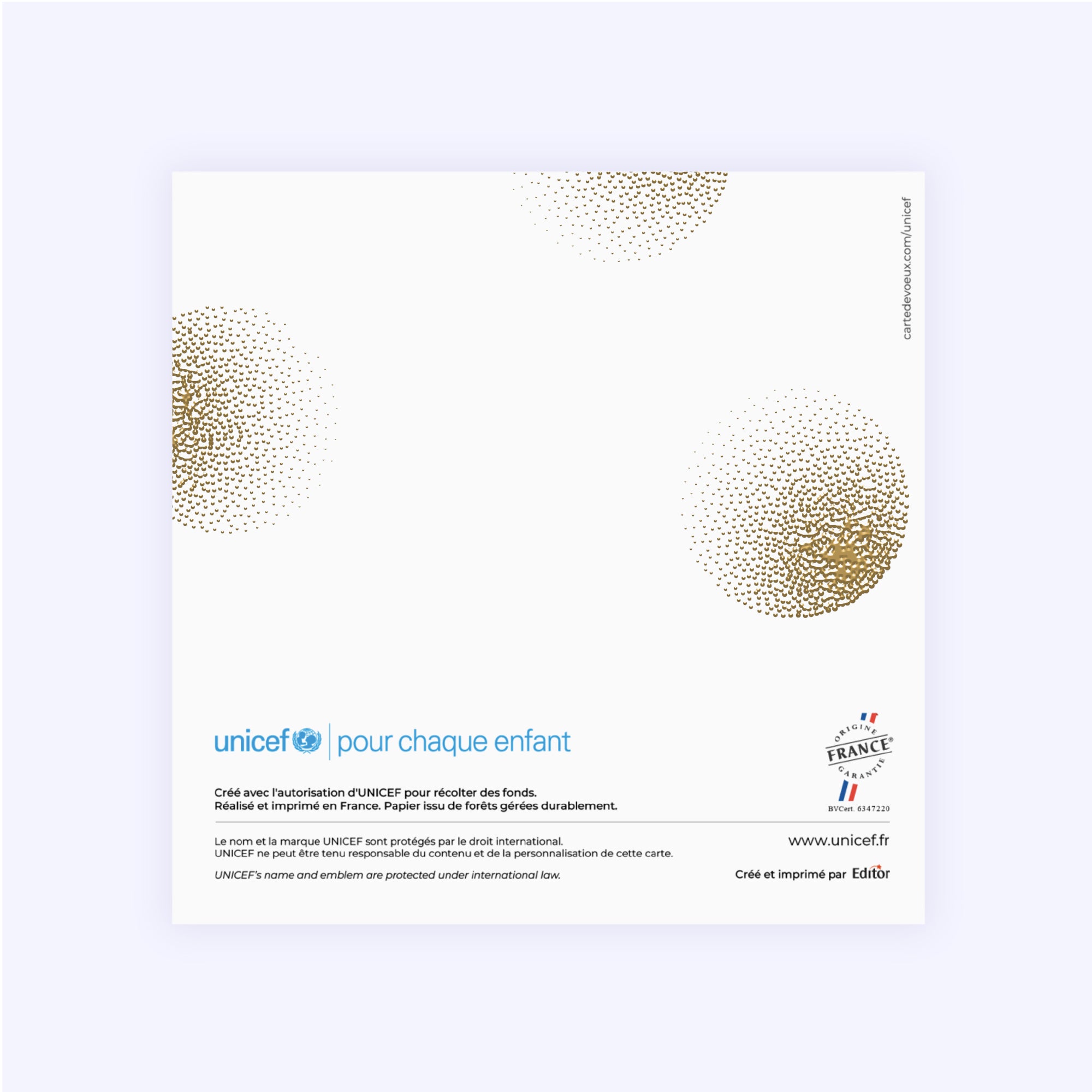 Cercles d’or étincelants | Vœux professionnels • Carte de voeux dorure • Carré double photo N° 3