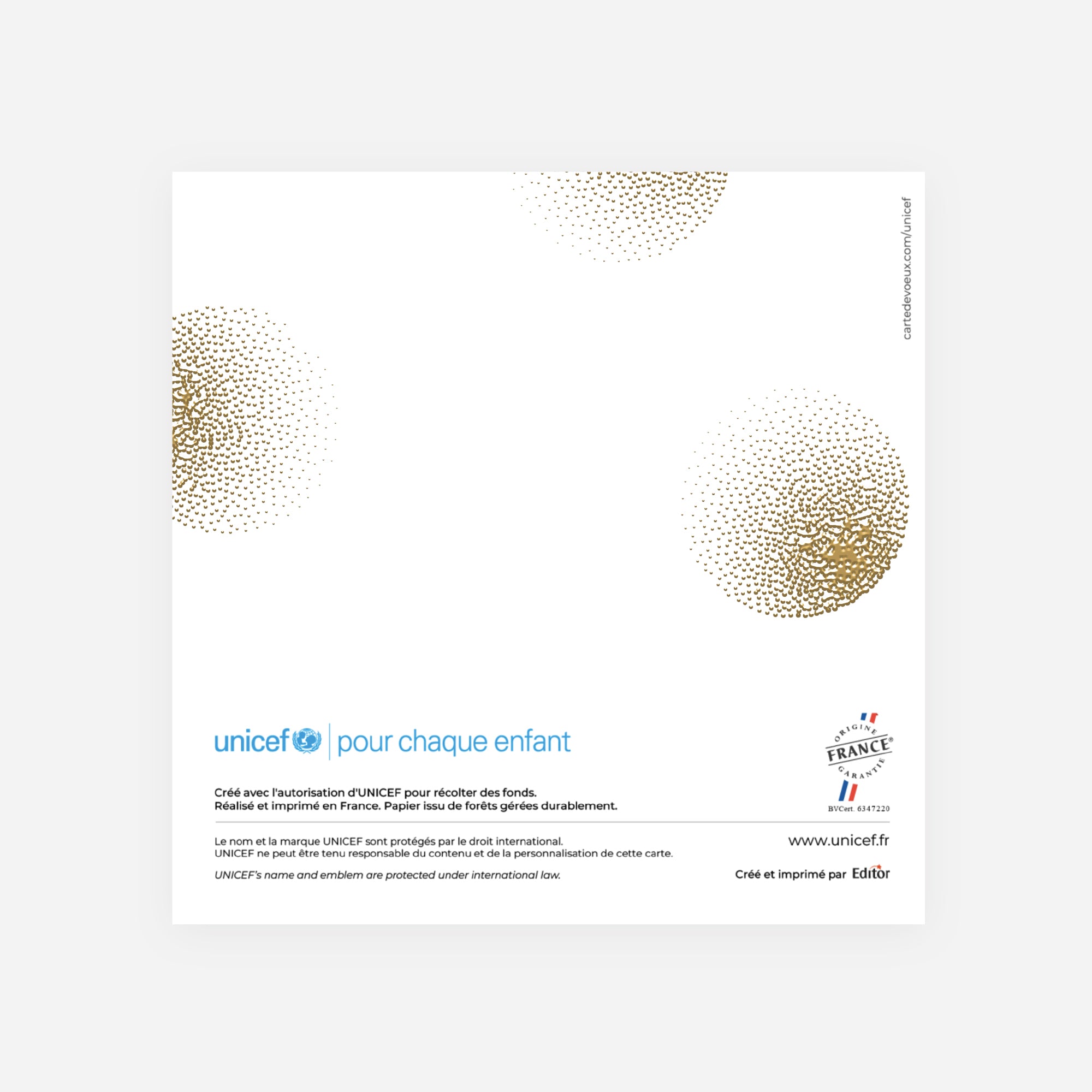Cercles d’or étincelants | Vœux professionnels • Carte de voeux dorure • Carré double photo N° 3