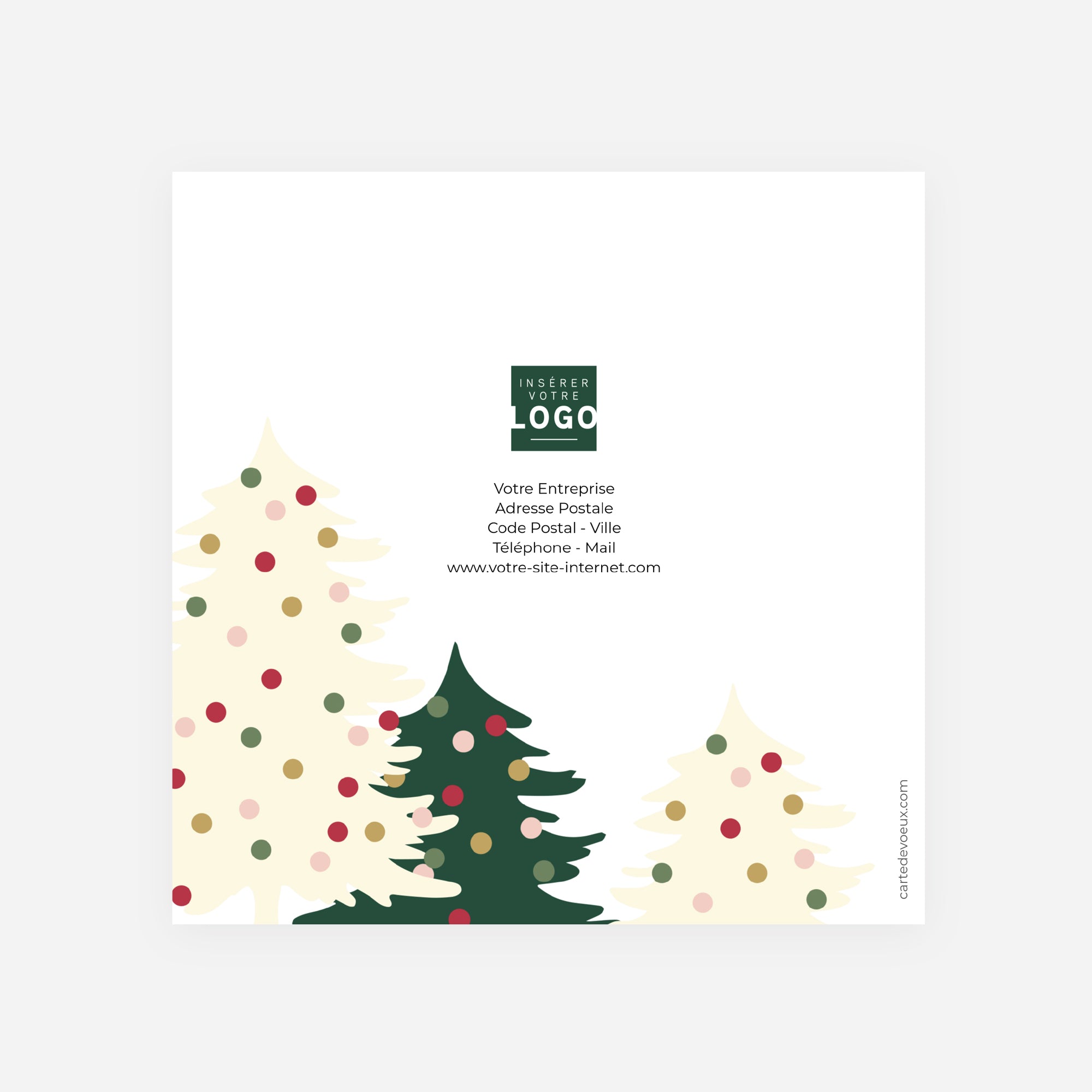 La danse des sapins | Vœux professionnels • Carte de voeux dorure • Carré double photo N° 3