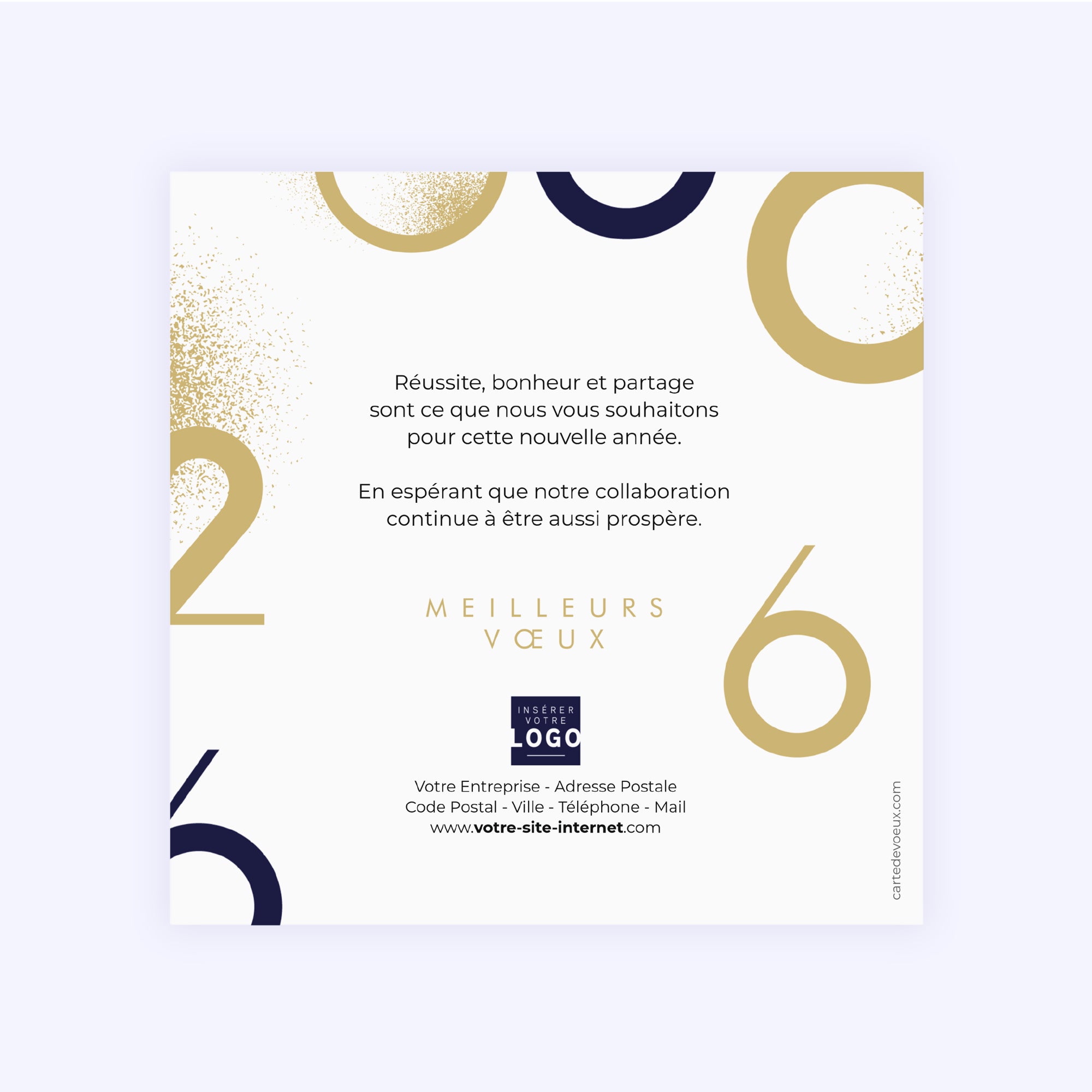 Sable d'Or | Vœux professionnels • Carte de voeux dorure • Carré photo N° 2