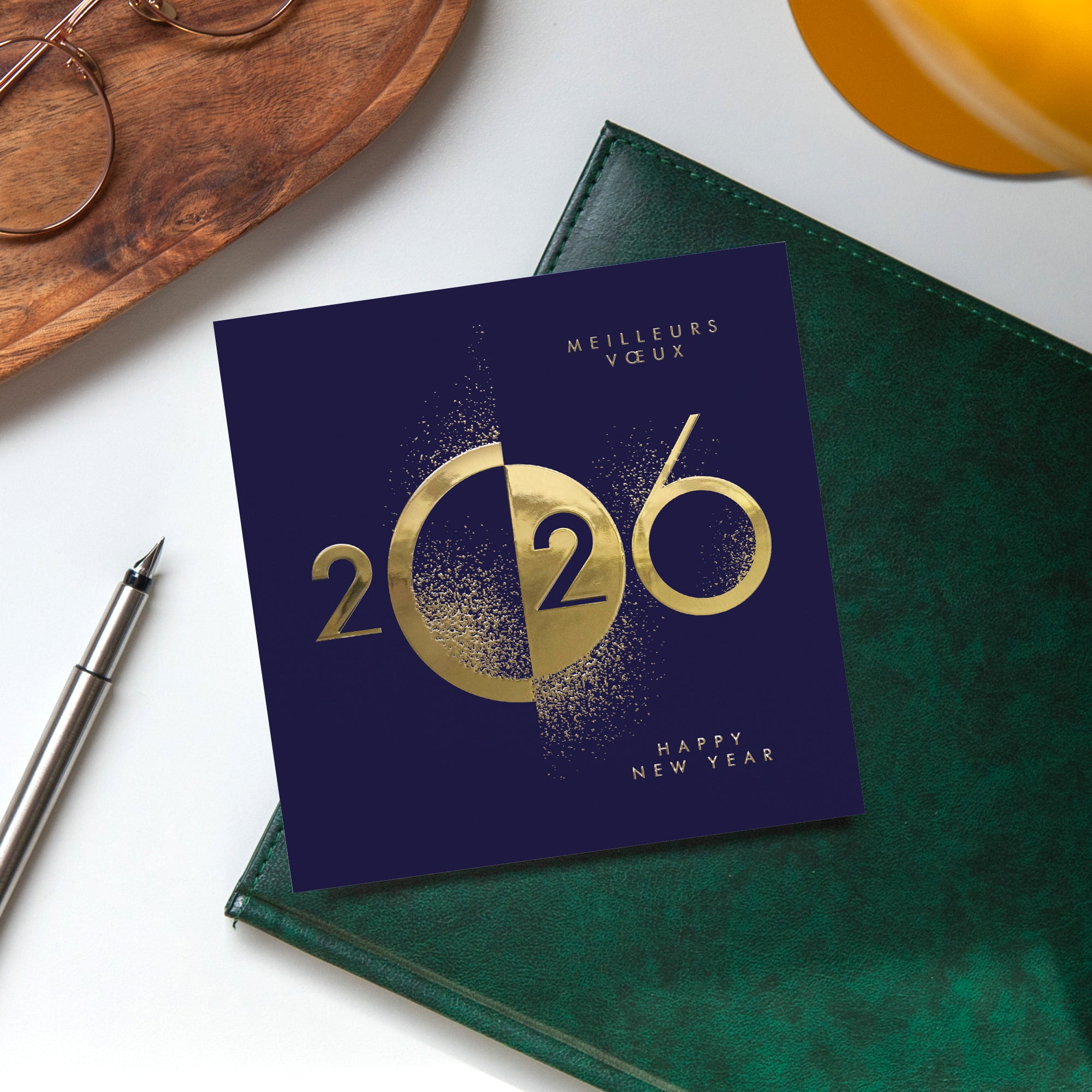 Sable d'Or | Vœux professionnels • Carte de voeux dorure • Carré photo N° 4