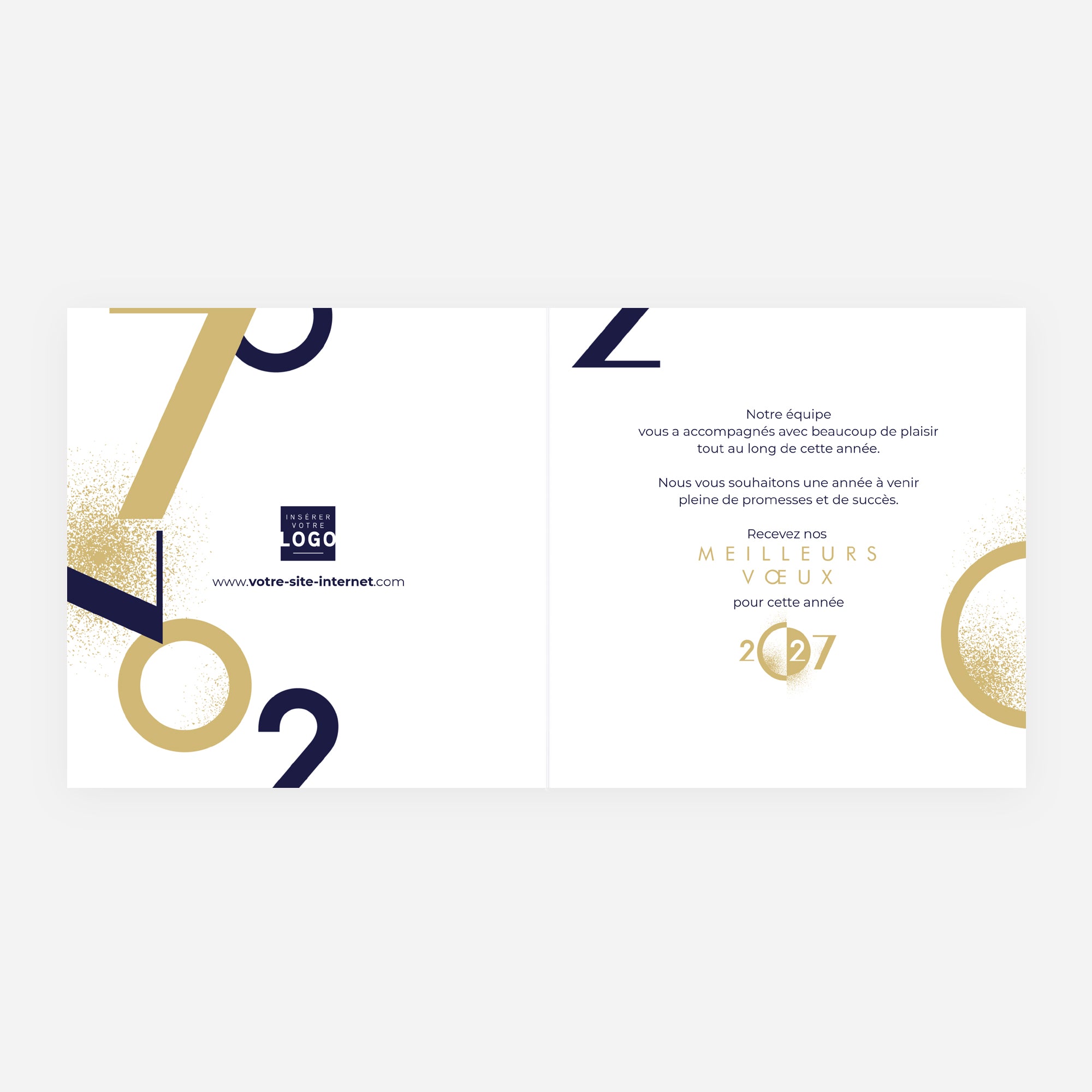 Sable d'Or | Vœux professionnels • Carte de voeux dorure • Carré double photo N° 2