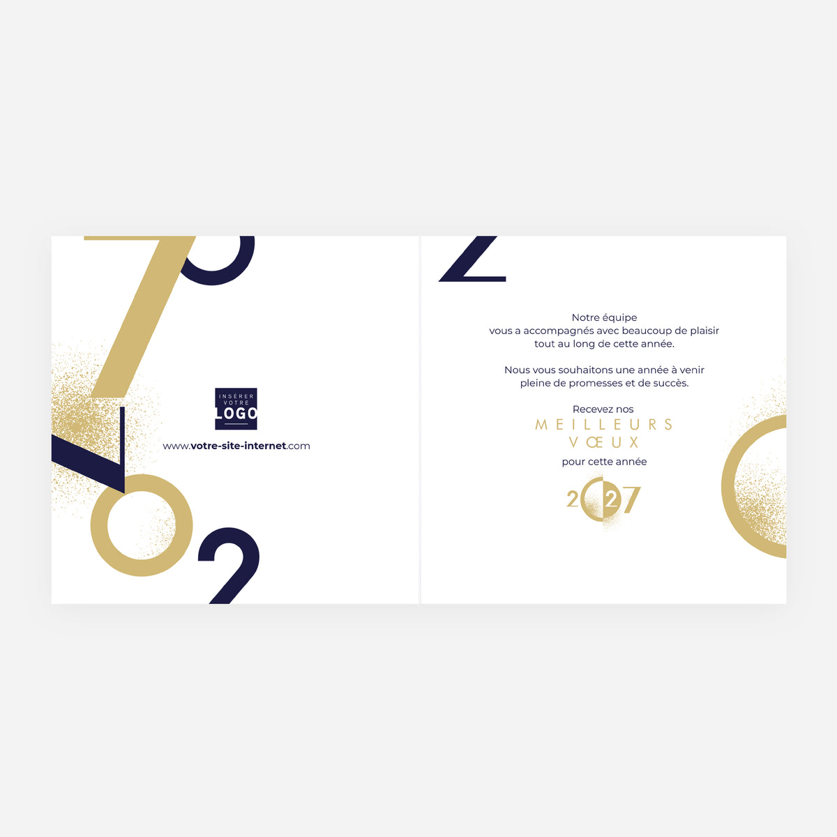 Sable d'Or | Vœux professionnels • Carte de voeux dorure • Carrée pliable photo N° 2