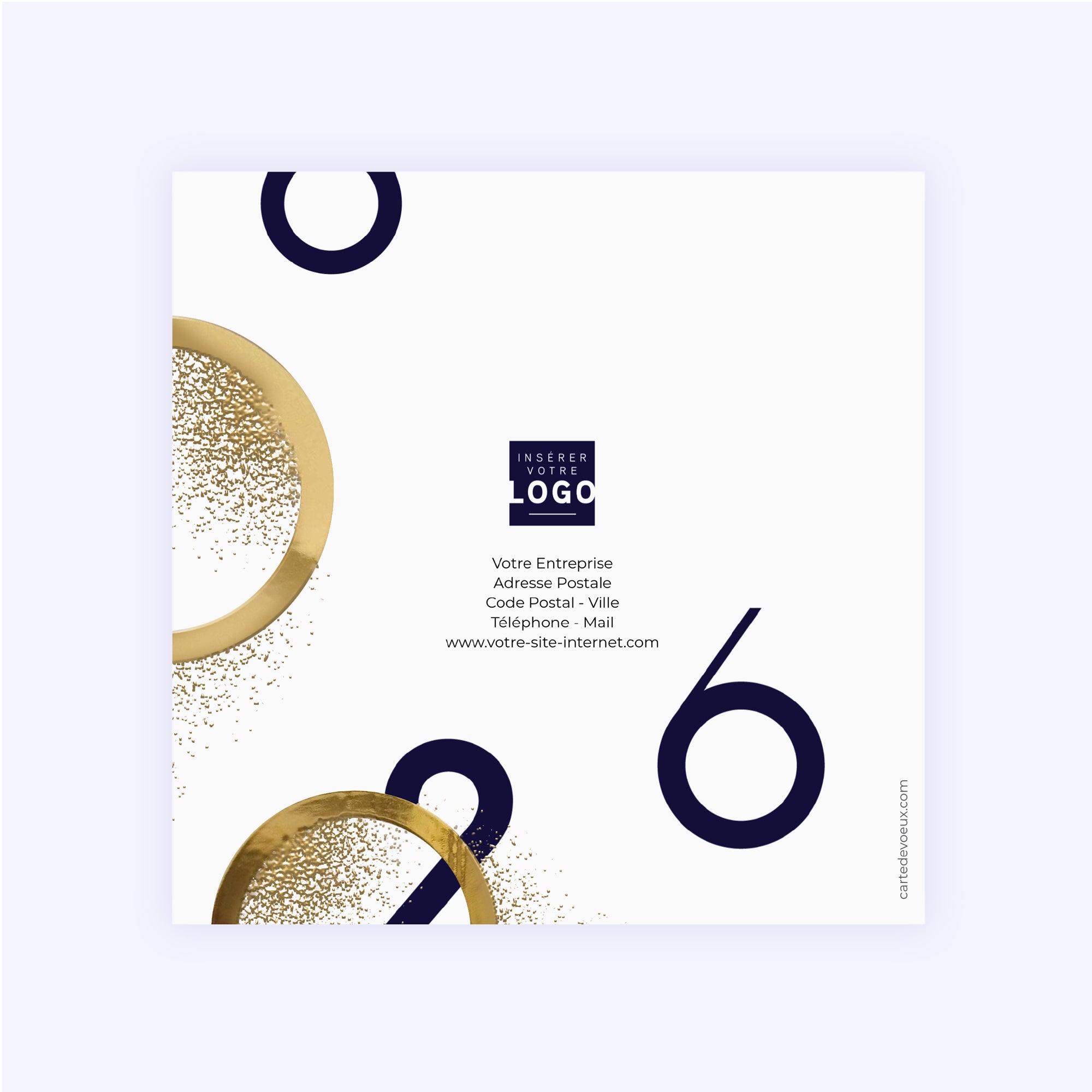 Sable d'Or | Vœux professionnels • Carte de voeux dorure • Carré double photo N° 3