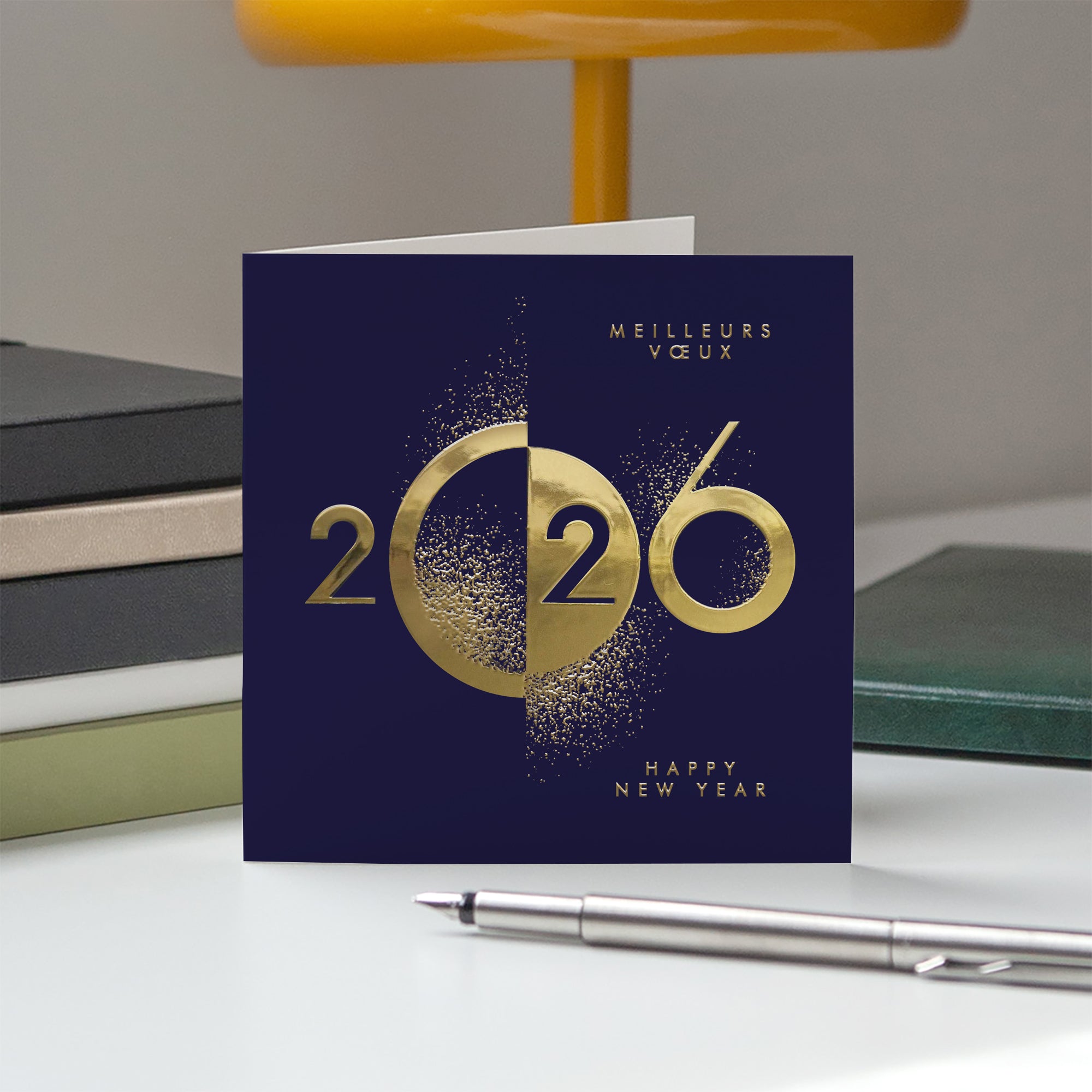 Sable d'Or | Vœux professionnels • Carte de voeux dorure • Carré double photo N° 5