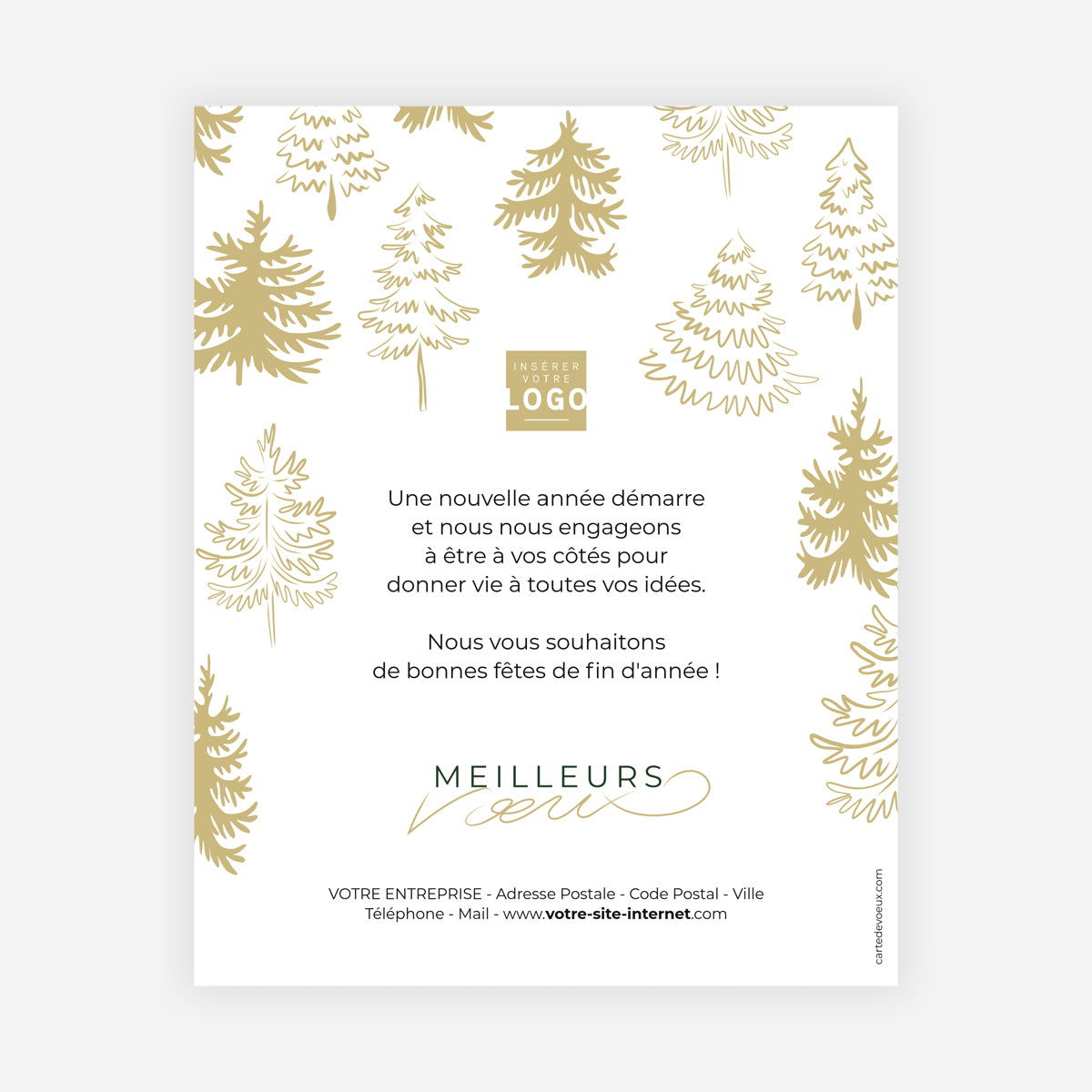 Les sapins dorés | Vœux professionnels • Carte virtuelle • eCard Image photo N° 1