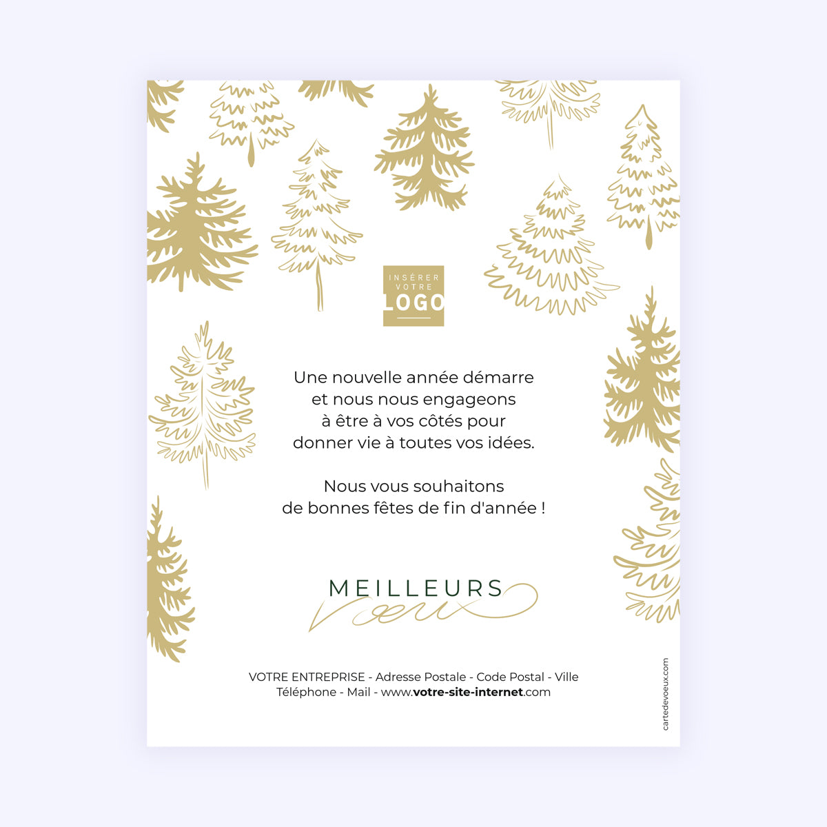 Les sapins dorés | Vœux professionnels • Carte virtuelle • eCard Image photo N° 1