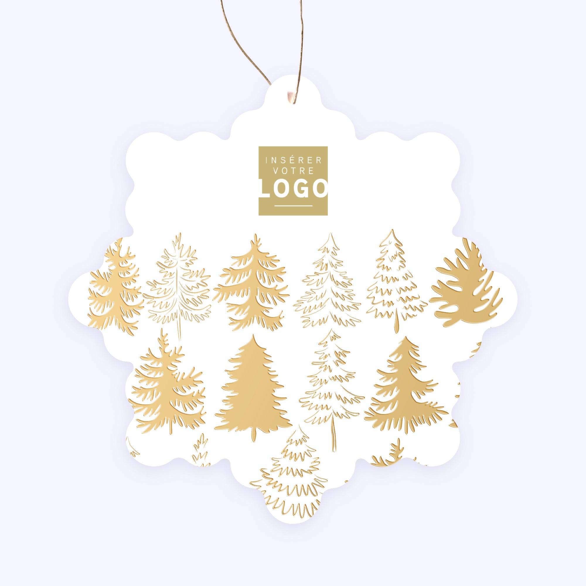 Les sapins dorés | Vœux professionnels • Boule de Noël papier • Flocon photo N° 1