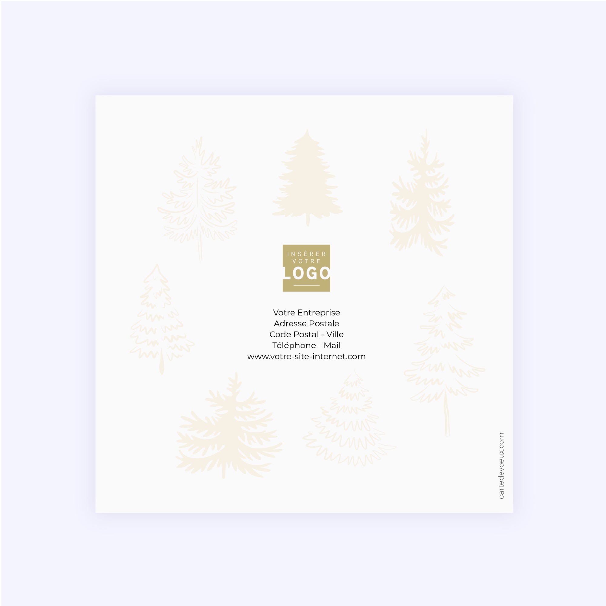 Les sapins dorés | Vœux professionnels • Carte de voeux dorure • Carré double photo N° 3