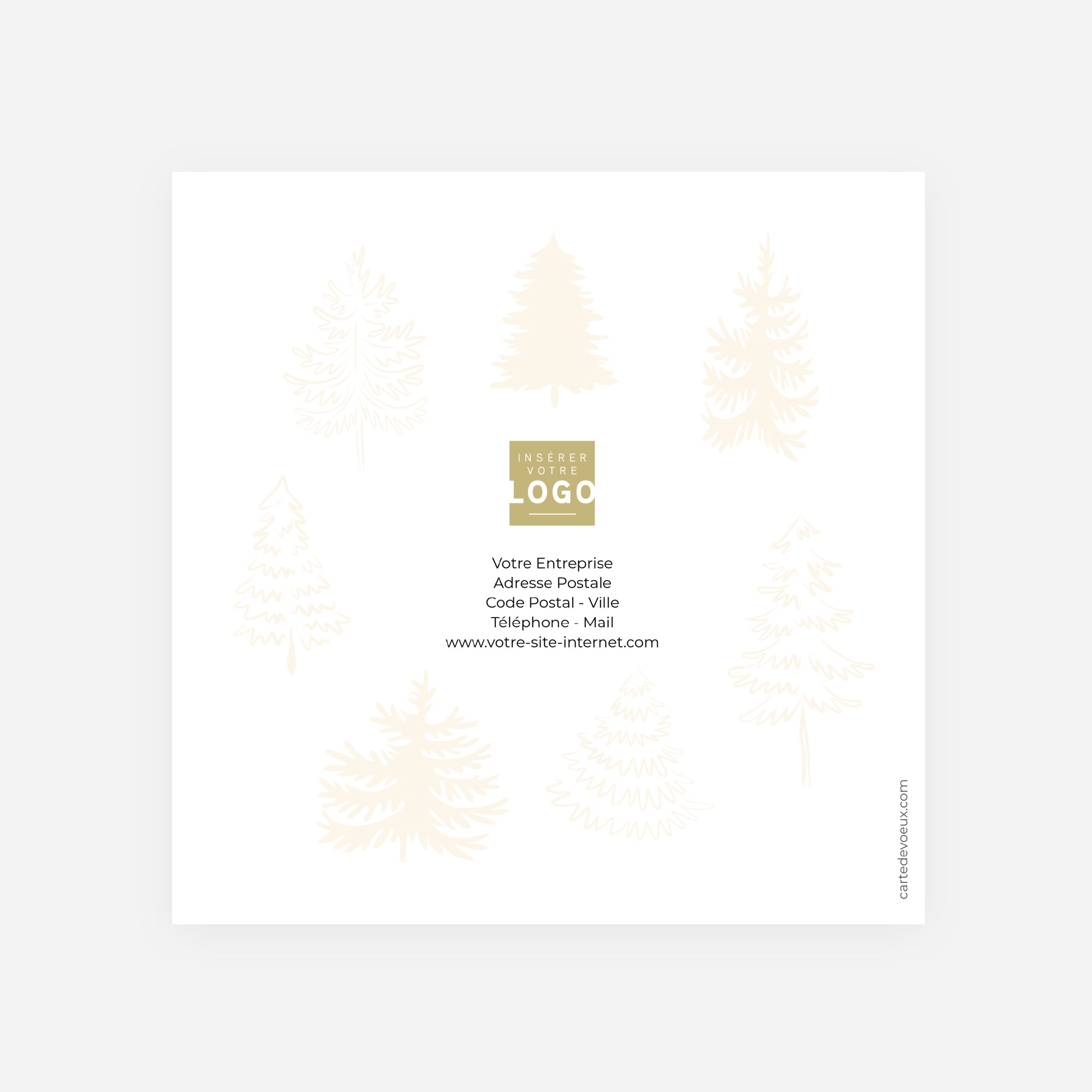 Les sapins dorés | Vœux professionnels • Carte de voeux dorure • Carré double photo N° 3