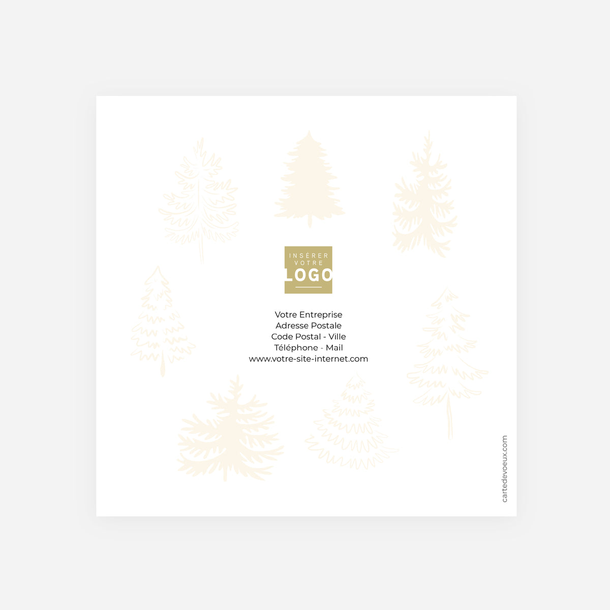Les sapins dorés | Vœux professionnels • Carte de voeux dorure • Carré double photo N° 3