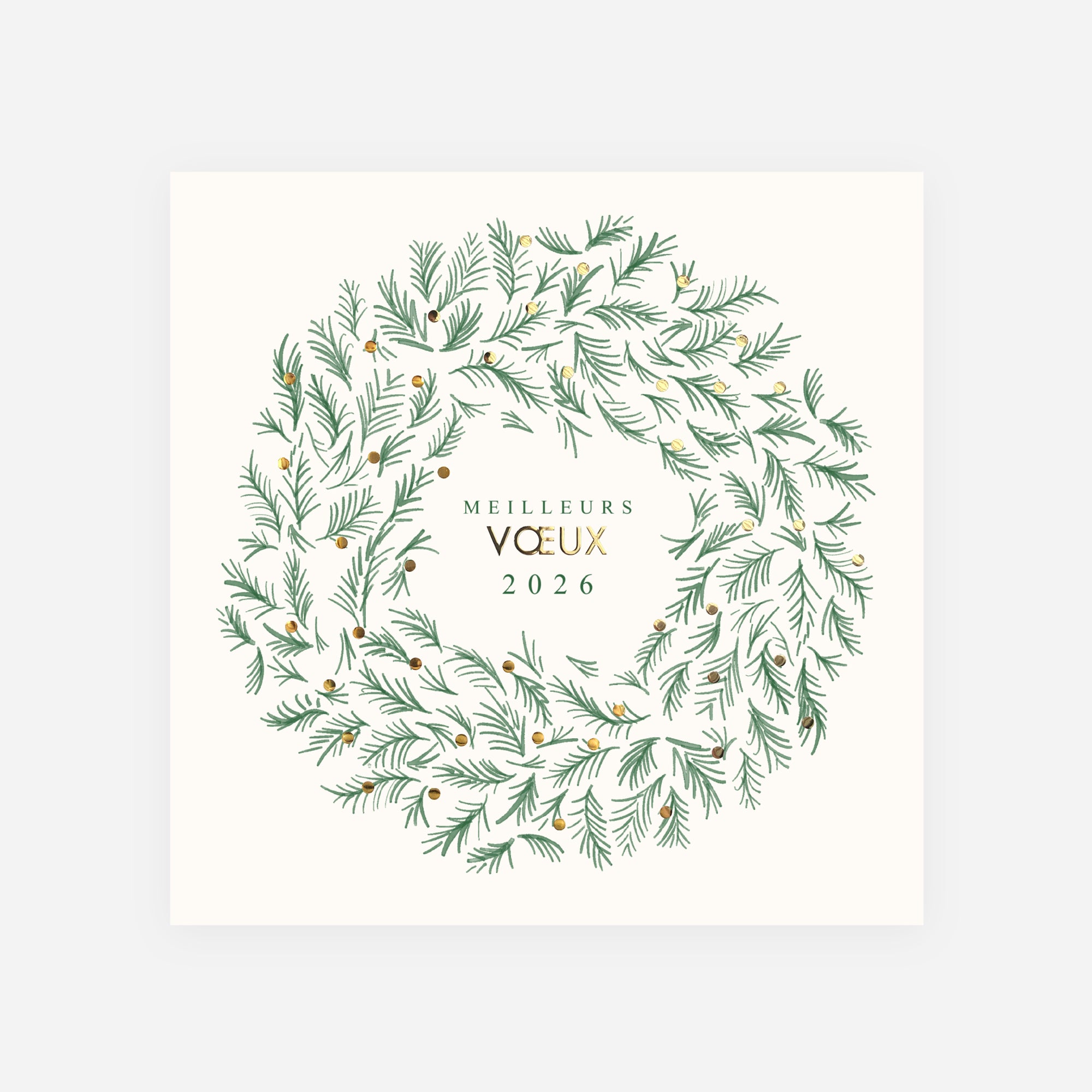 Winter’s crown | Vœux professionnels • Carte de voeux dorure • Carré photo N° 1
