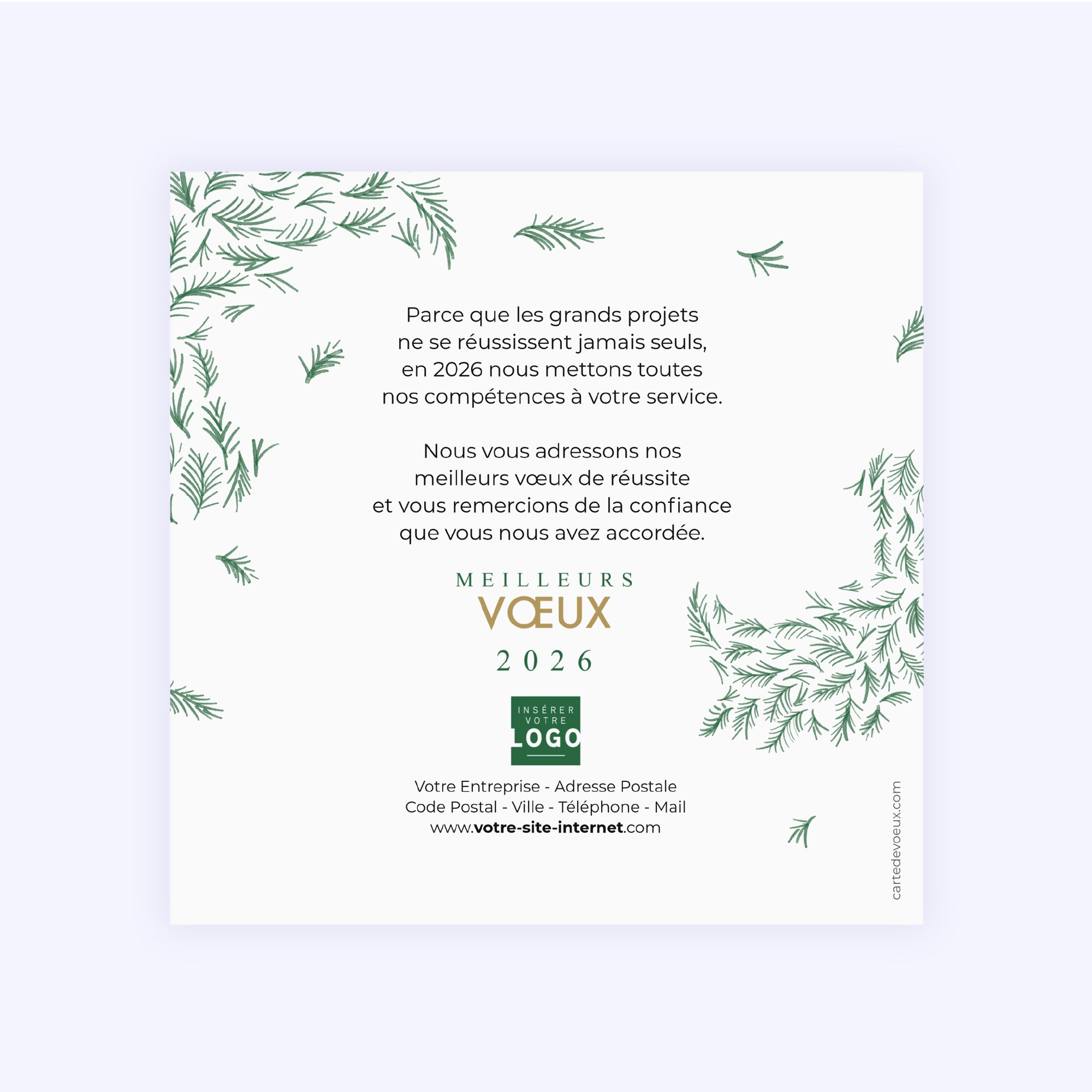 Winter’s crown | Vœux professionnels • Carte de voeux dorure • Carré photo N° 2