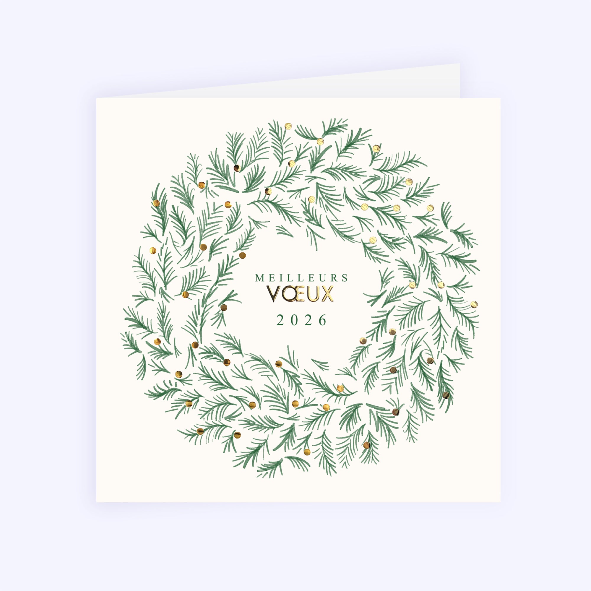 Winter’s crown | Vœux professionnels • Carte de voeux dorure • Carré double photo N° 1