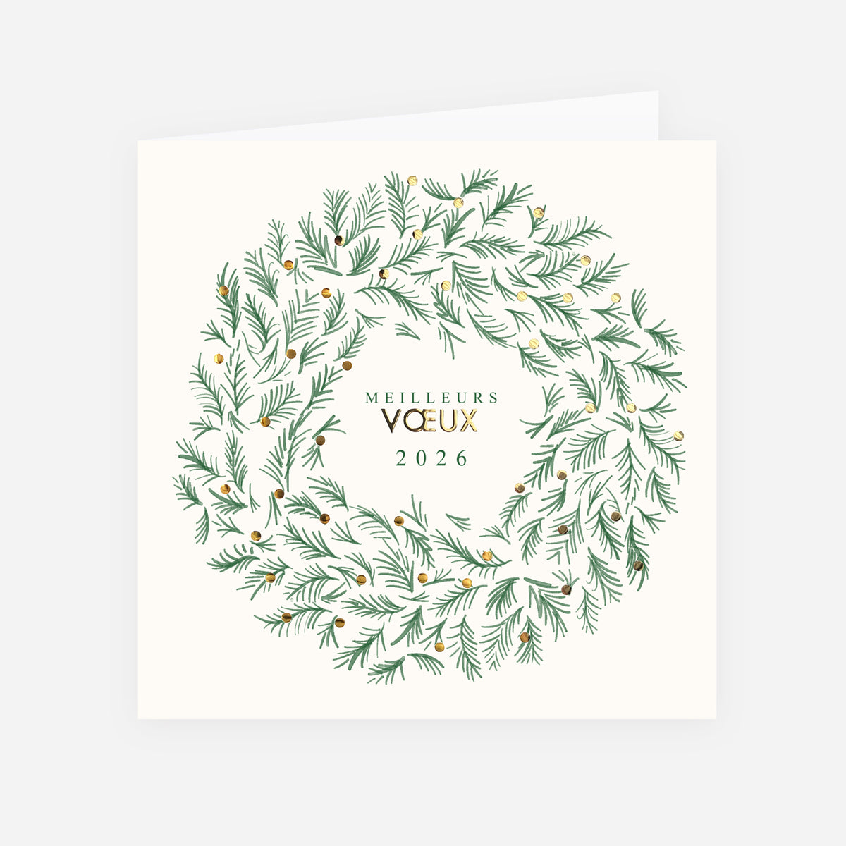 Winter’s crown | Vœux professionnels • Carte de voeux dorure • Carré double photo N° 1