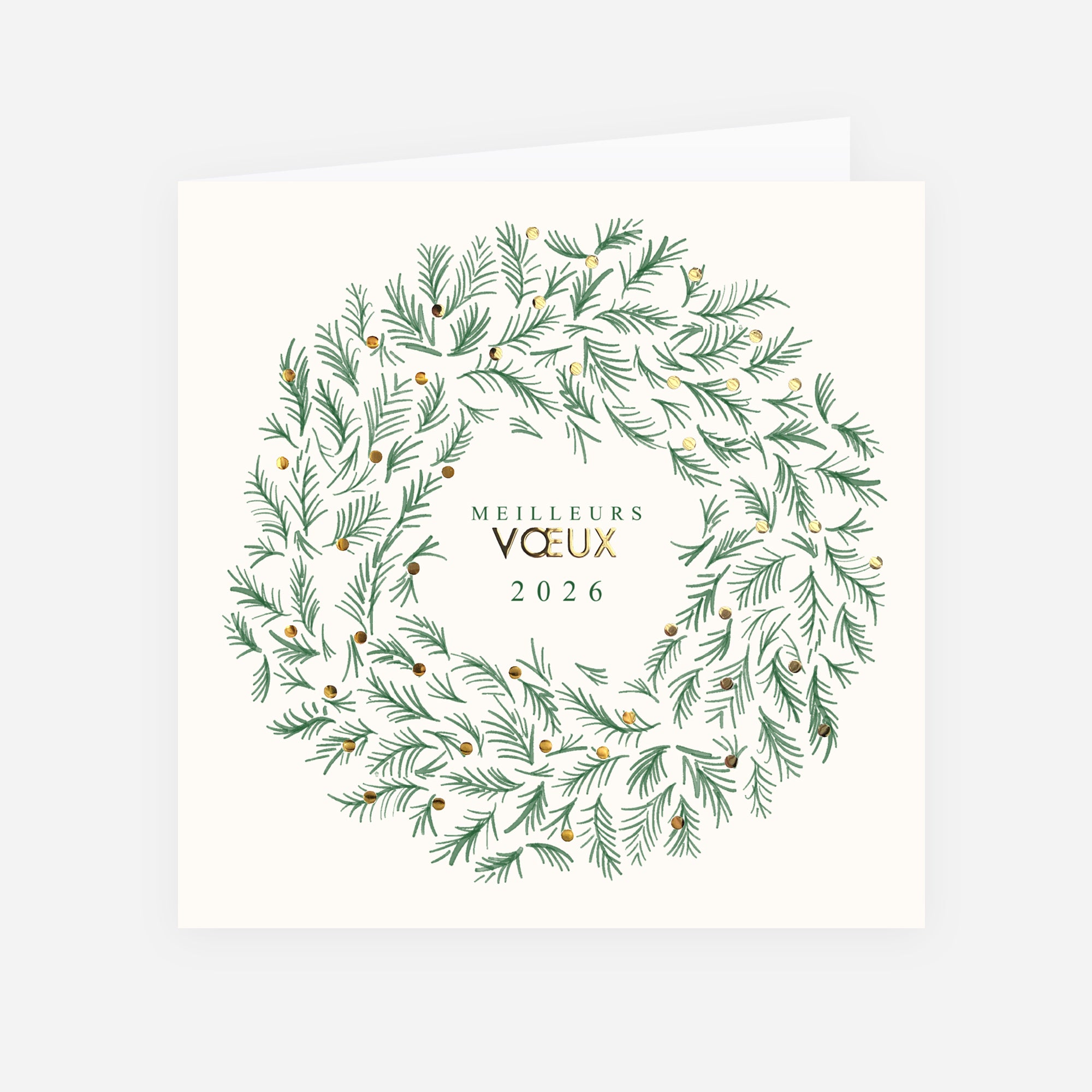 Winter’s crown | Vœux professionnels • Carte de voeux dorure • Carré double photo N° 1