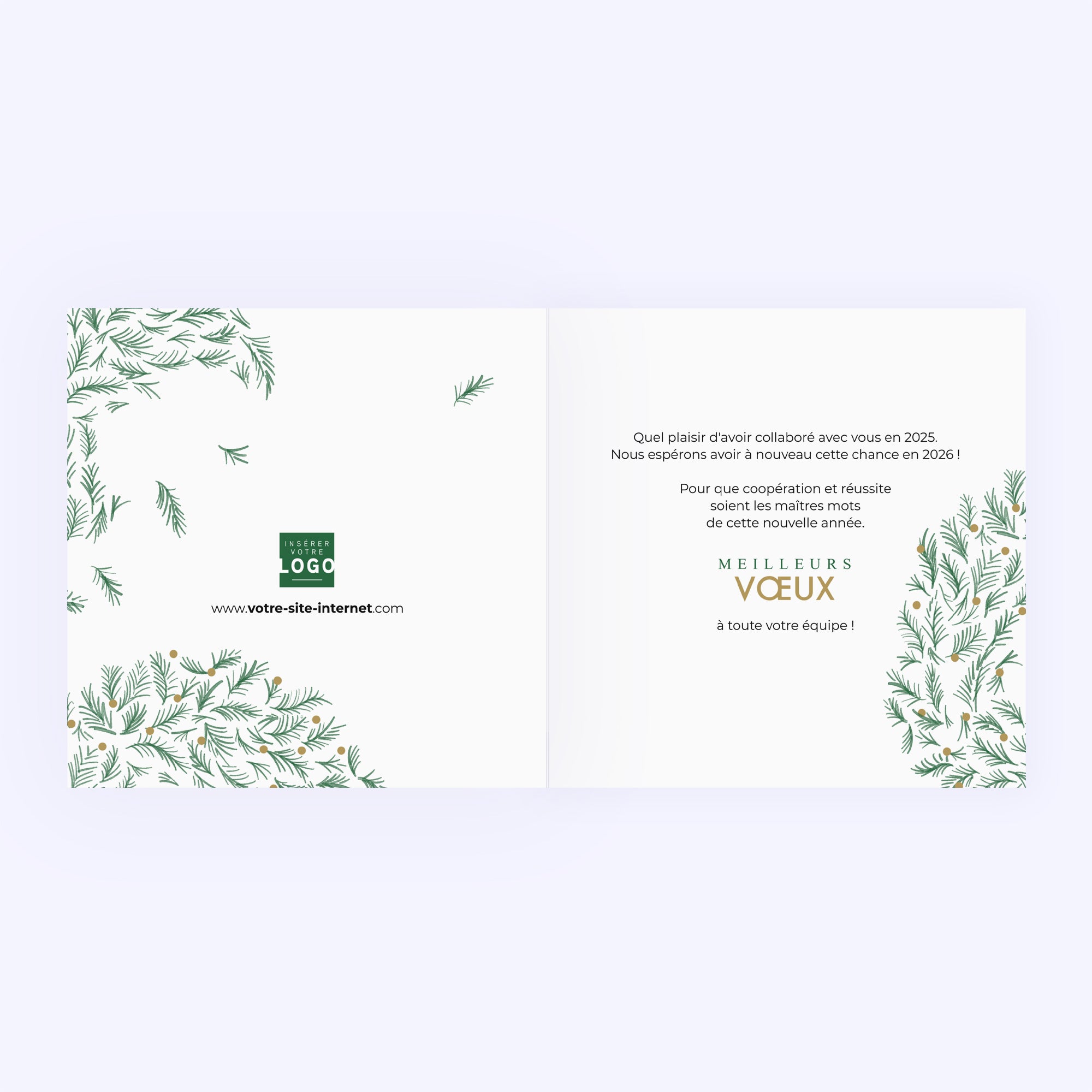 Winter’s crown | Vœux professionnels • Carte de voeux dorure • Carré double photo N° 2