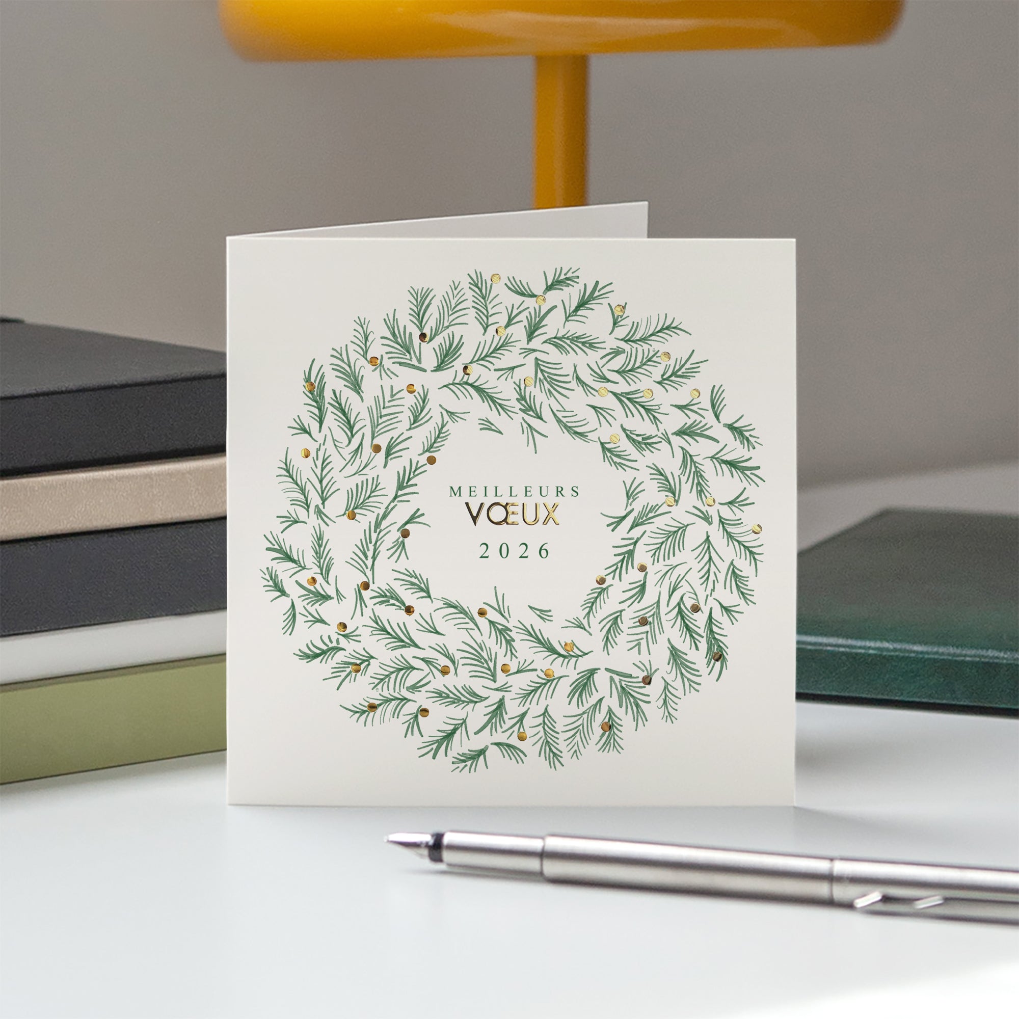 Winter’s crown | Vœux professionnels • Carte de voeux dorure • Carré double photo N° 5