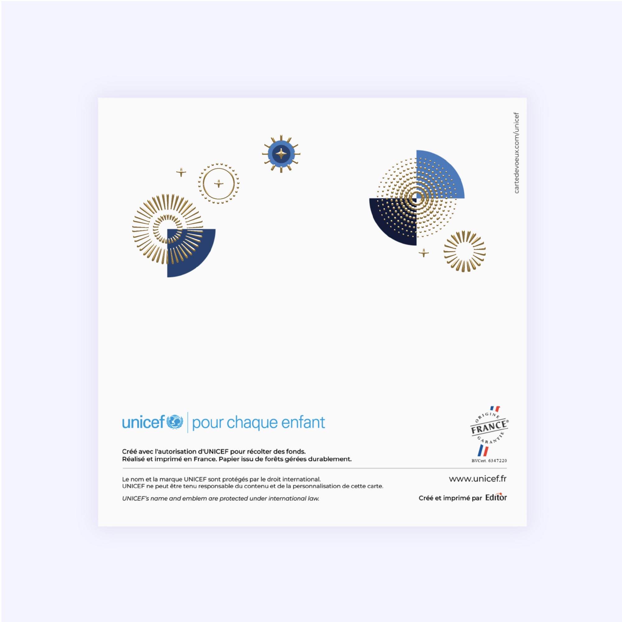 Géométrie festive | Vœux professionnels • Carte de voeux dorure • Carré double photo N° 3