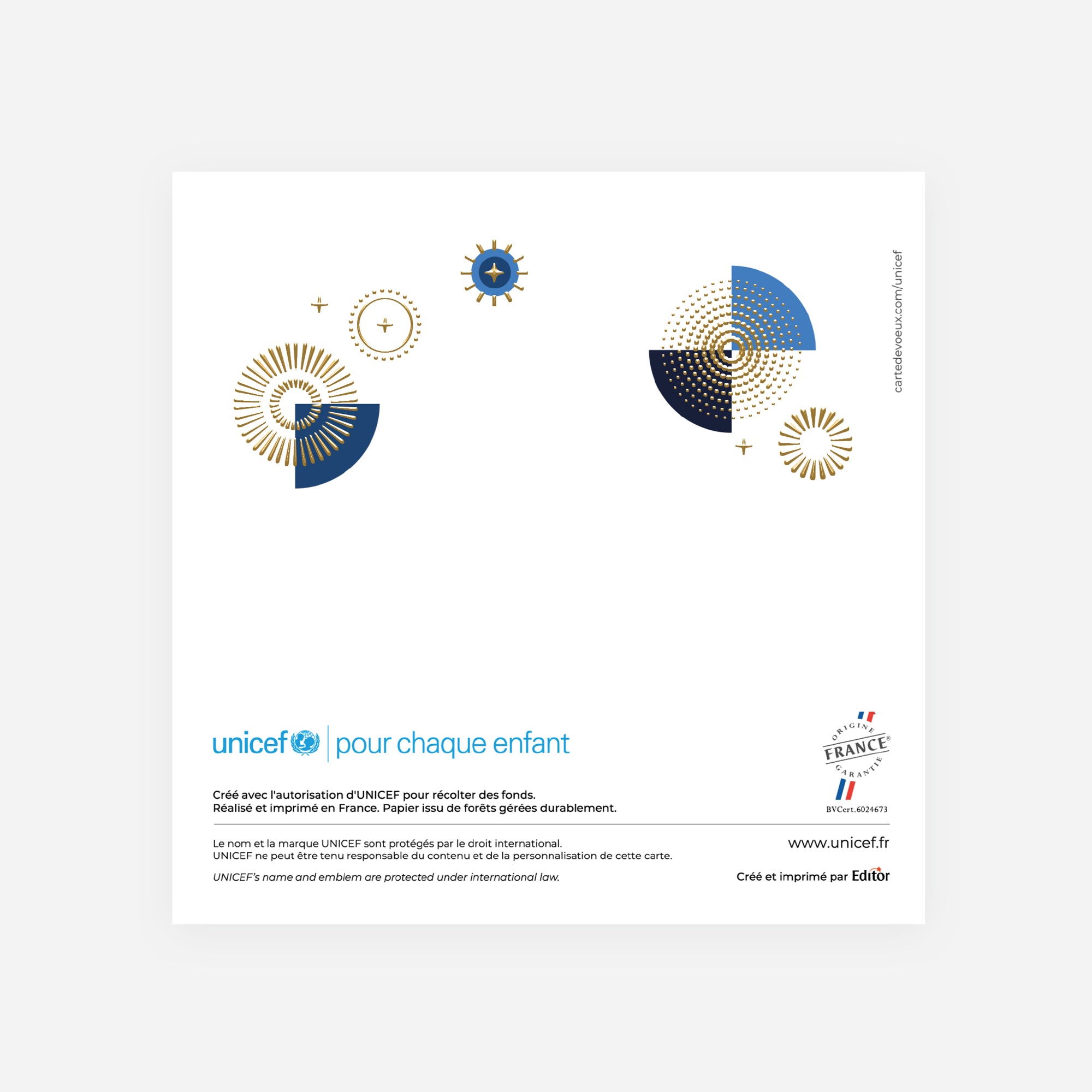 Géométrie festive | Vœux professionnels • Carte de voeux dorure • Carré double photo N° 3