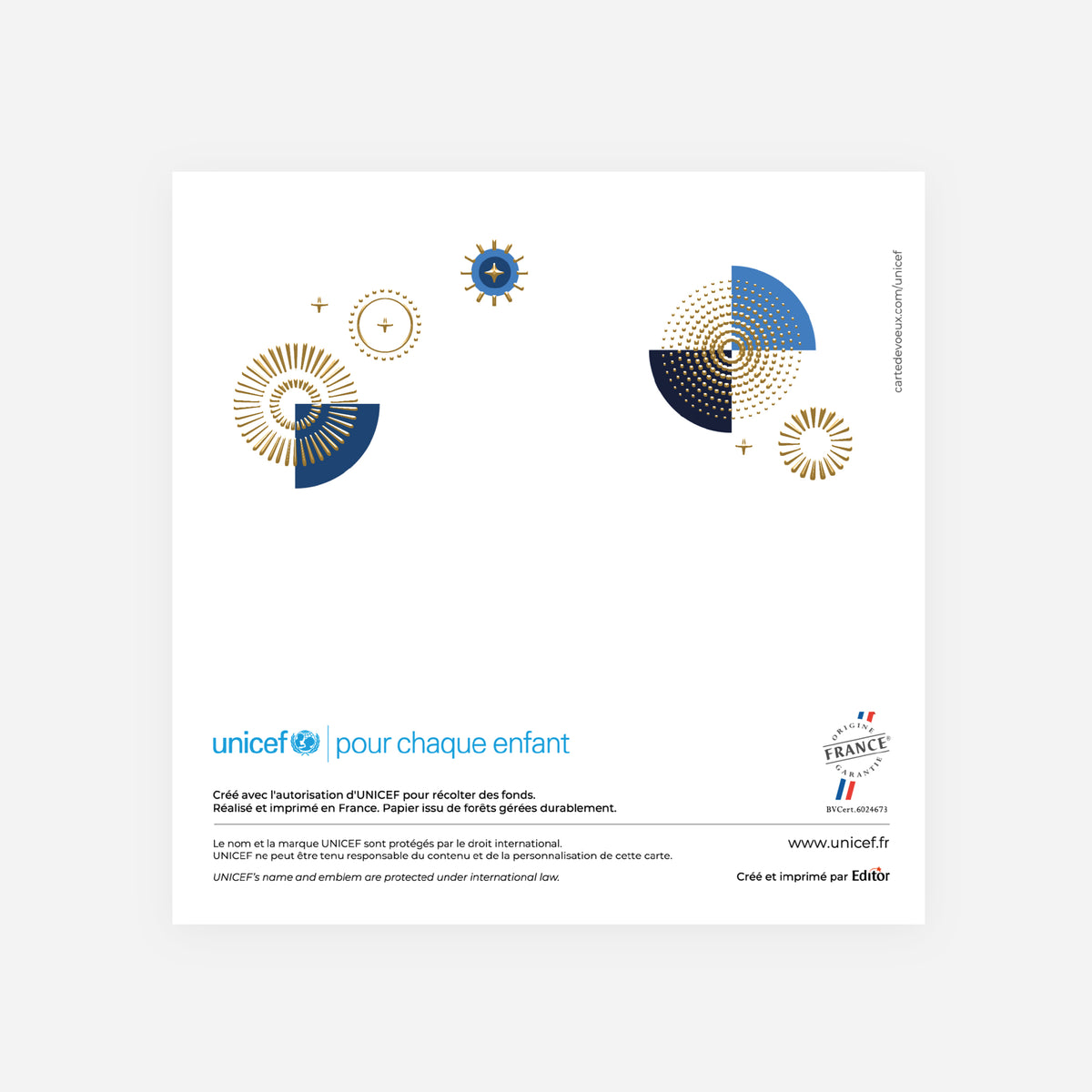 Géométrie festive | Vœux professionnels • Carte de voeux dorure • Carrée pliable photo N° 3