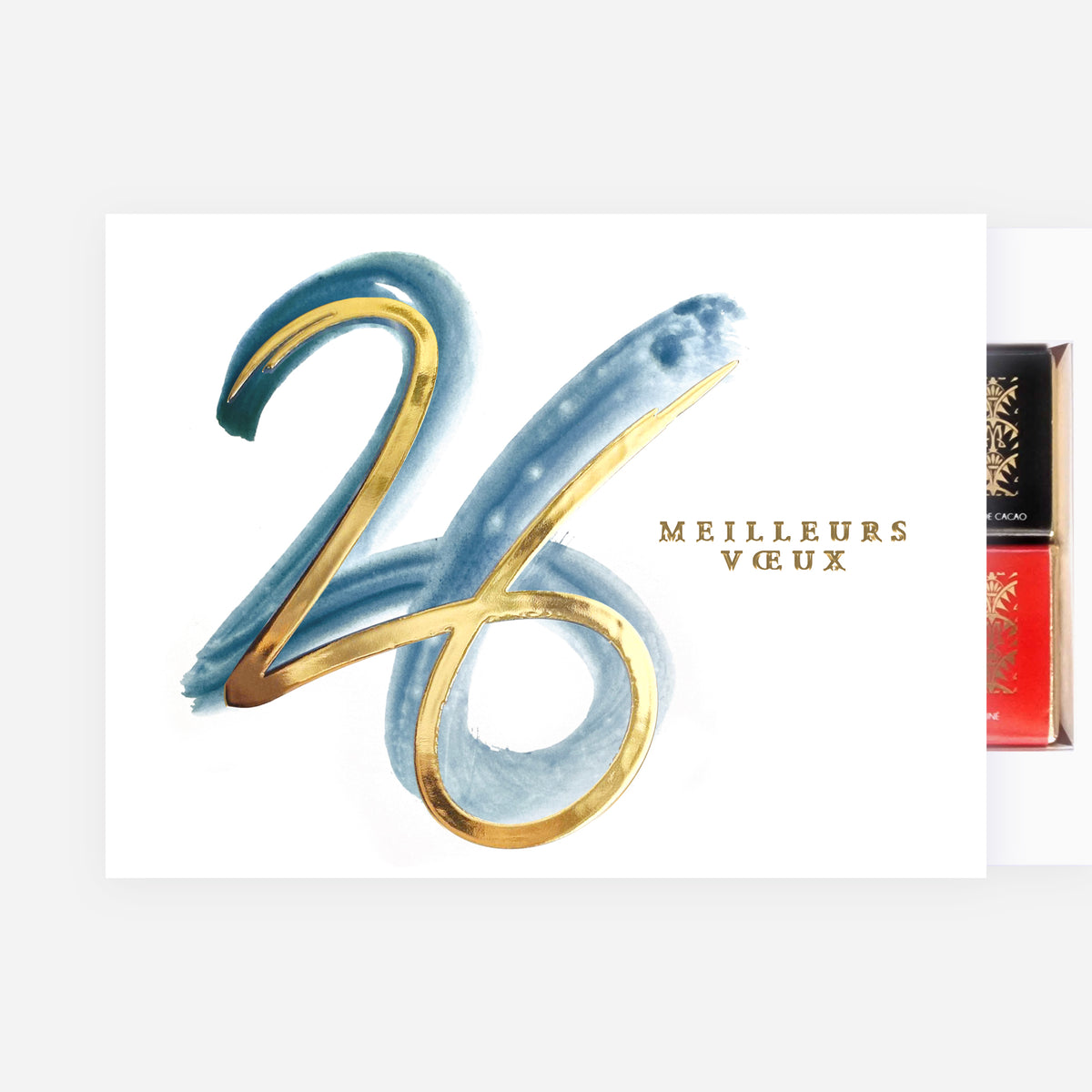 Gold and blue | Vœux professionnels • Boite chocolat personnalisée • Maxim's de Paris photo N° 2