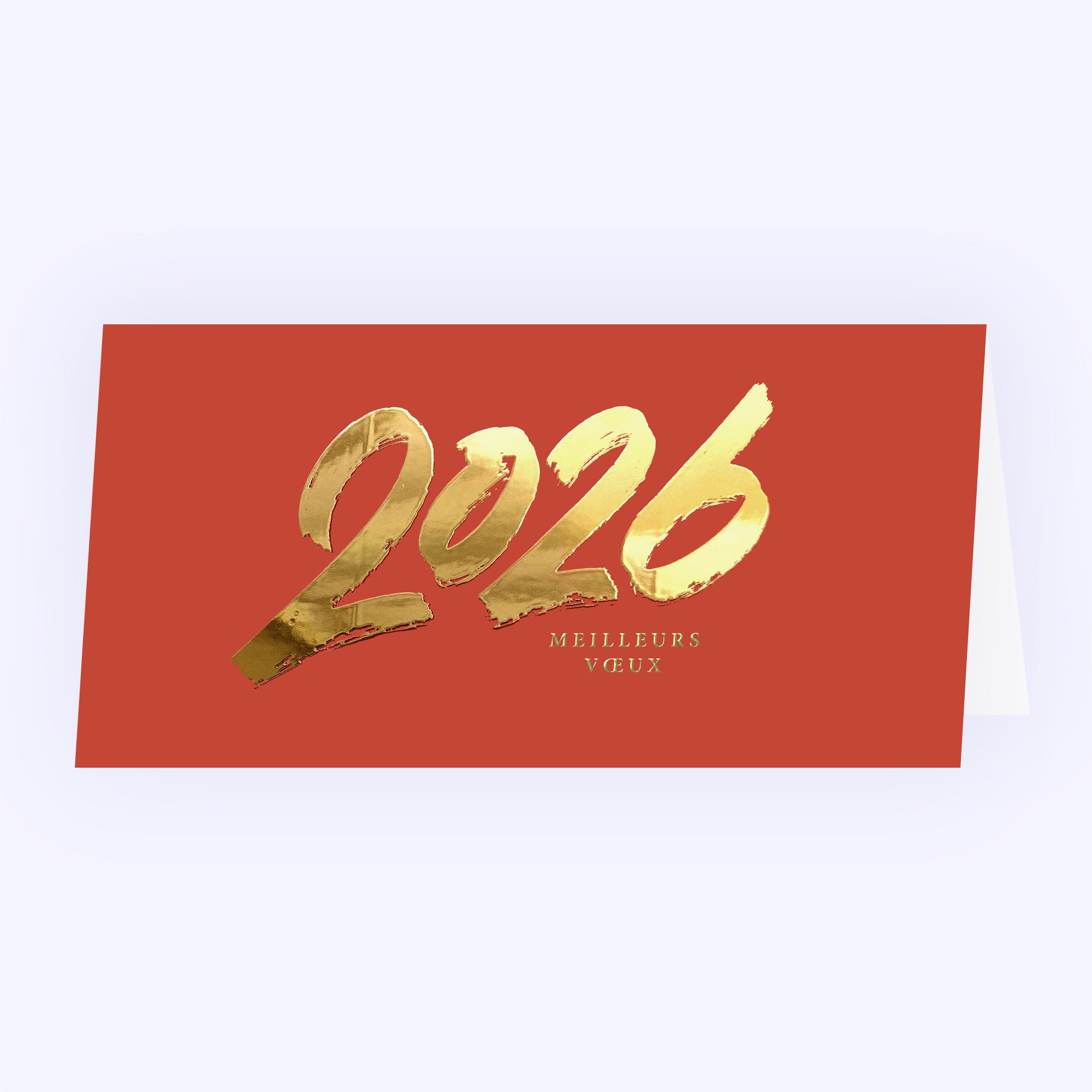 Élégance & Tradition | Vœux professionnels • Carte de voeux dorure • Rectangle double photo N° 1