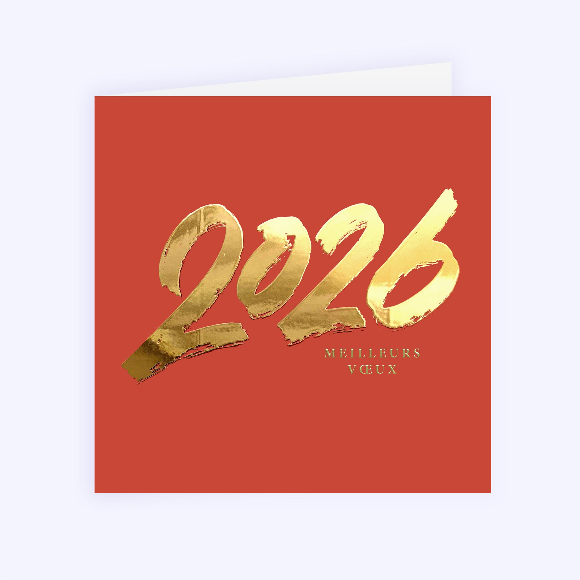 Élégance & Tradition | Vœux professionnels • Carte de voeux dorure • Carré double photo N° 1