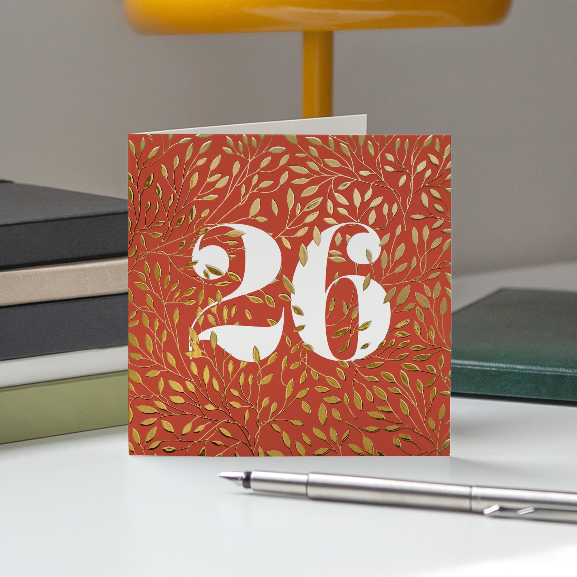 Feuillage d’espoir | Vœux professionnels • Carte de voeux dorure • Carré double photo N° 5