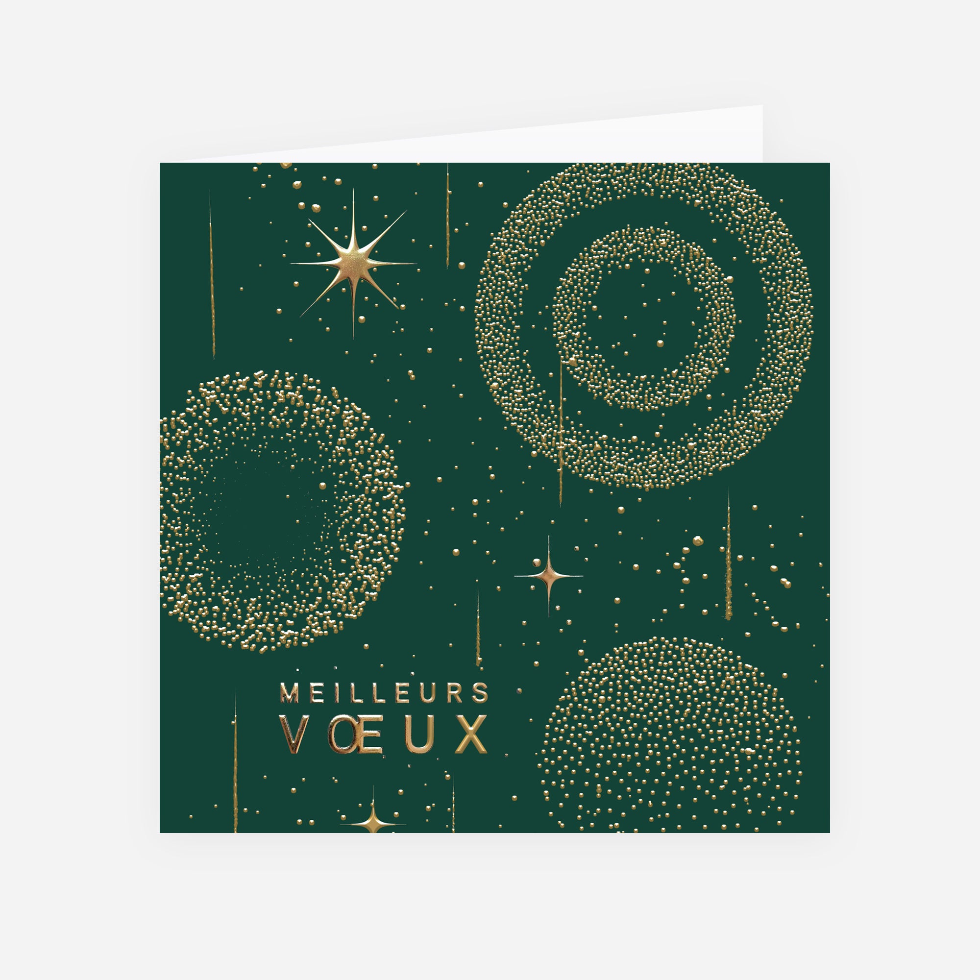Noël scintillant | Vœux professionnels • Carte de voeux dorure • Carré double photo N° 1