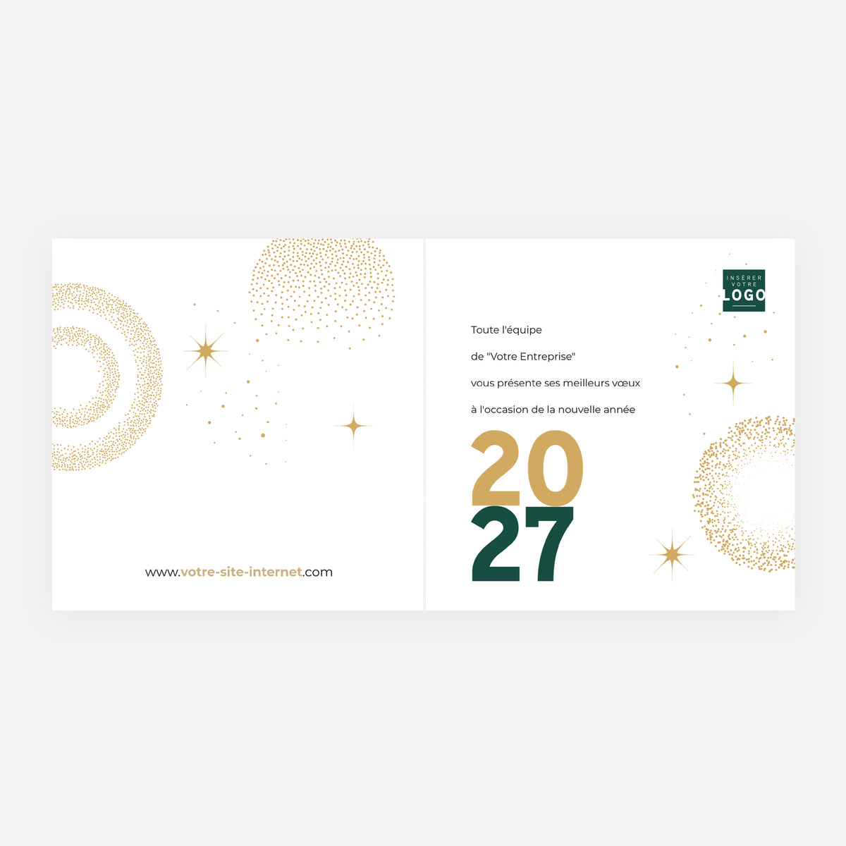 Noël scintillant | Vœux professionnels • Carte de voeux dorure • Carrée pliable photo N° 2